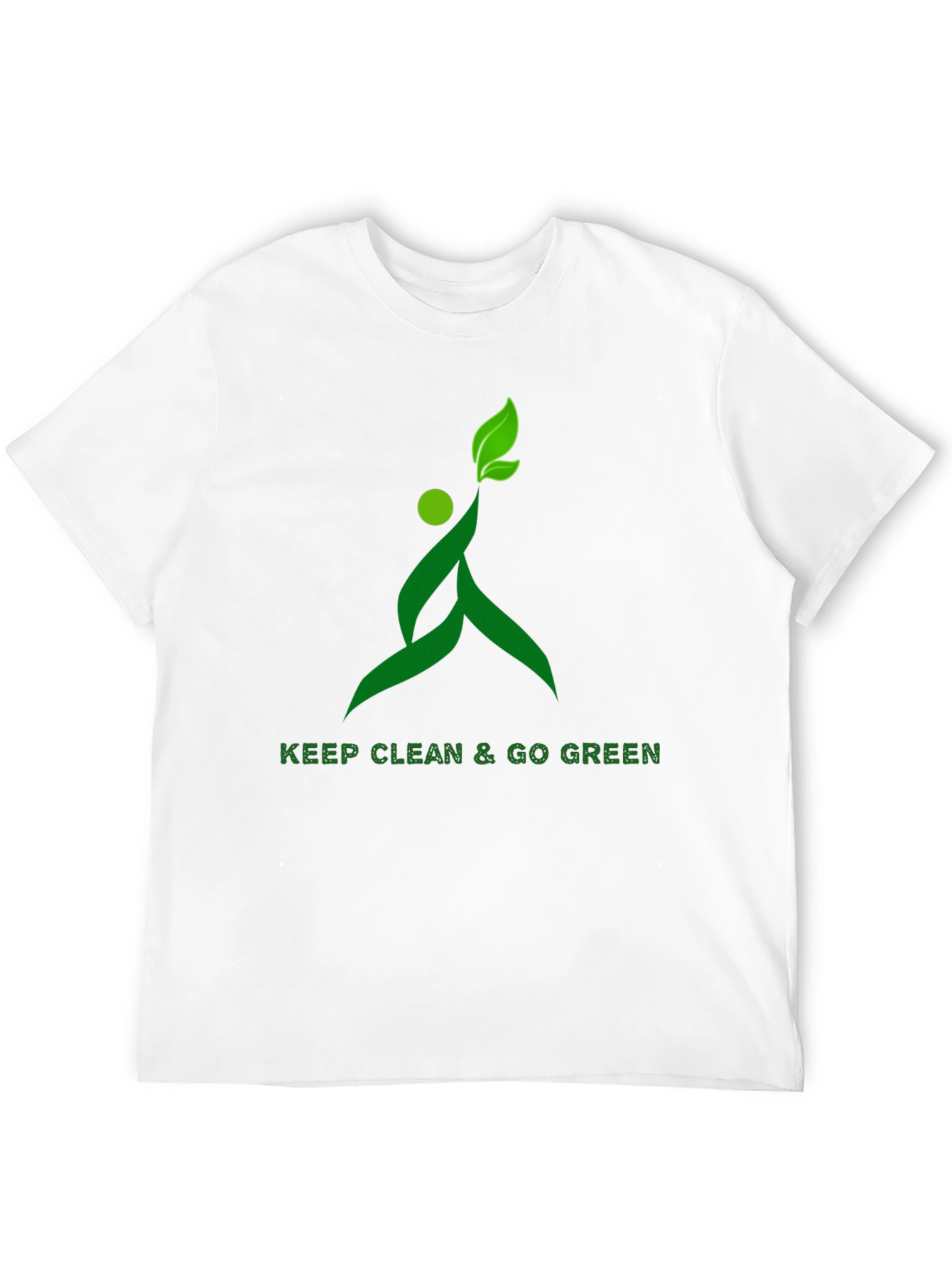 Eco-Friendly Black T-Shirt with Green Design