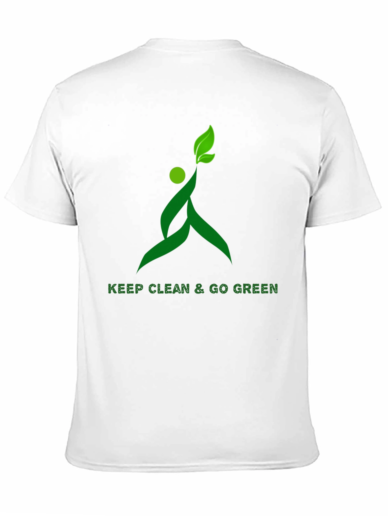 Eco-Friendly Black T-Shirt with Green Design