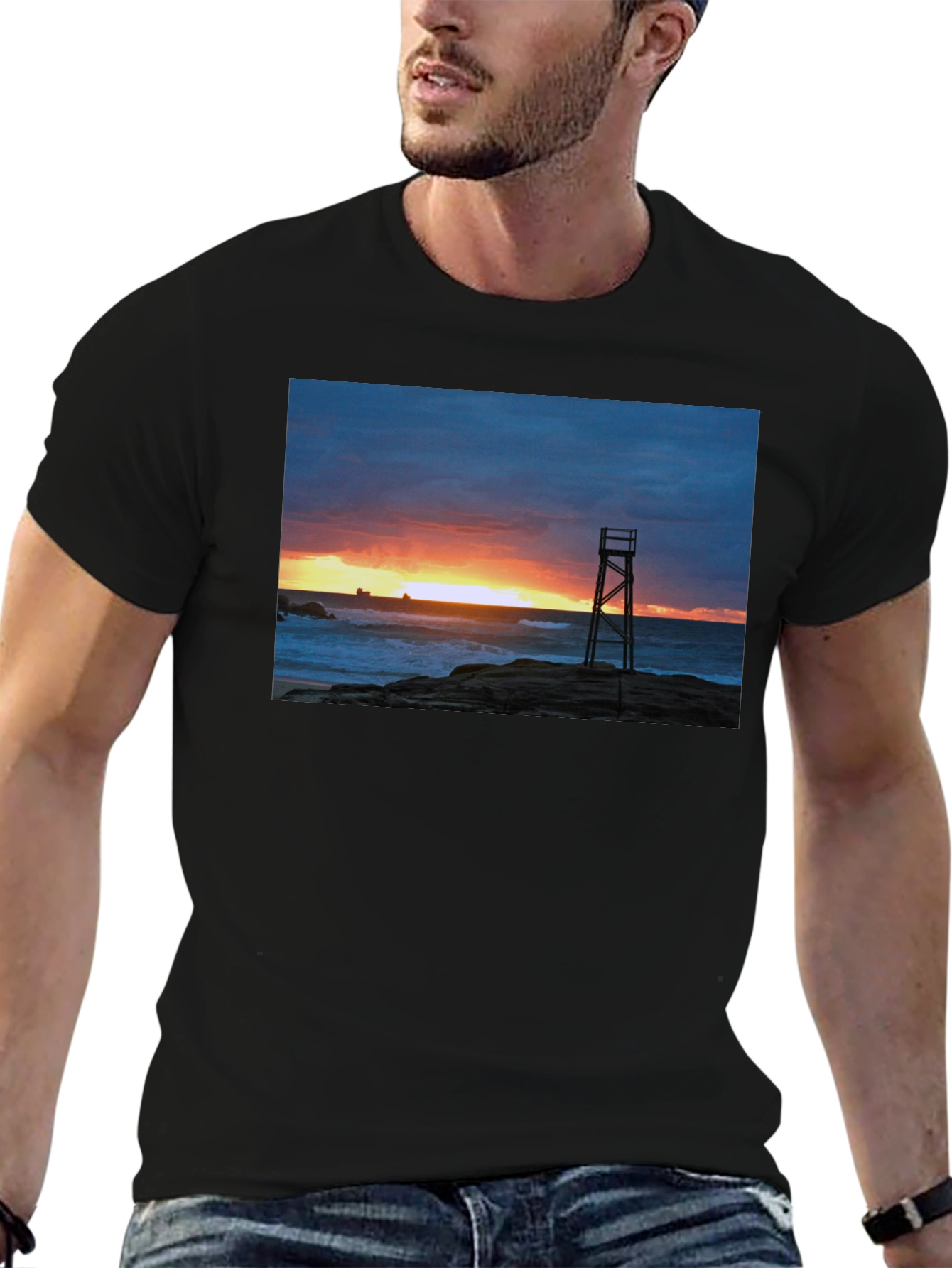 Sunset Lifeguard Tower Graphic Tee