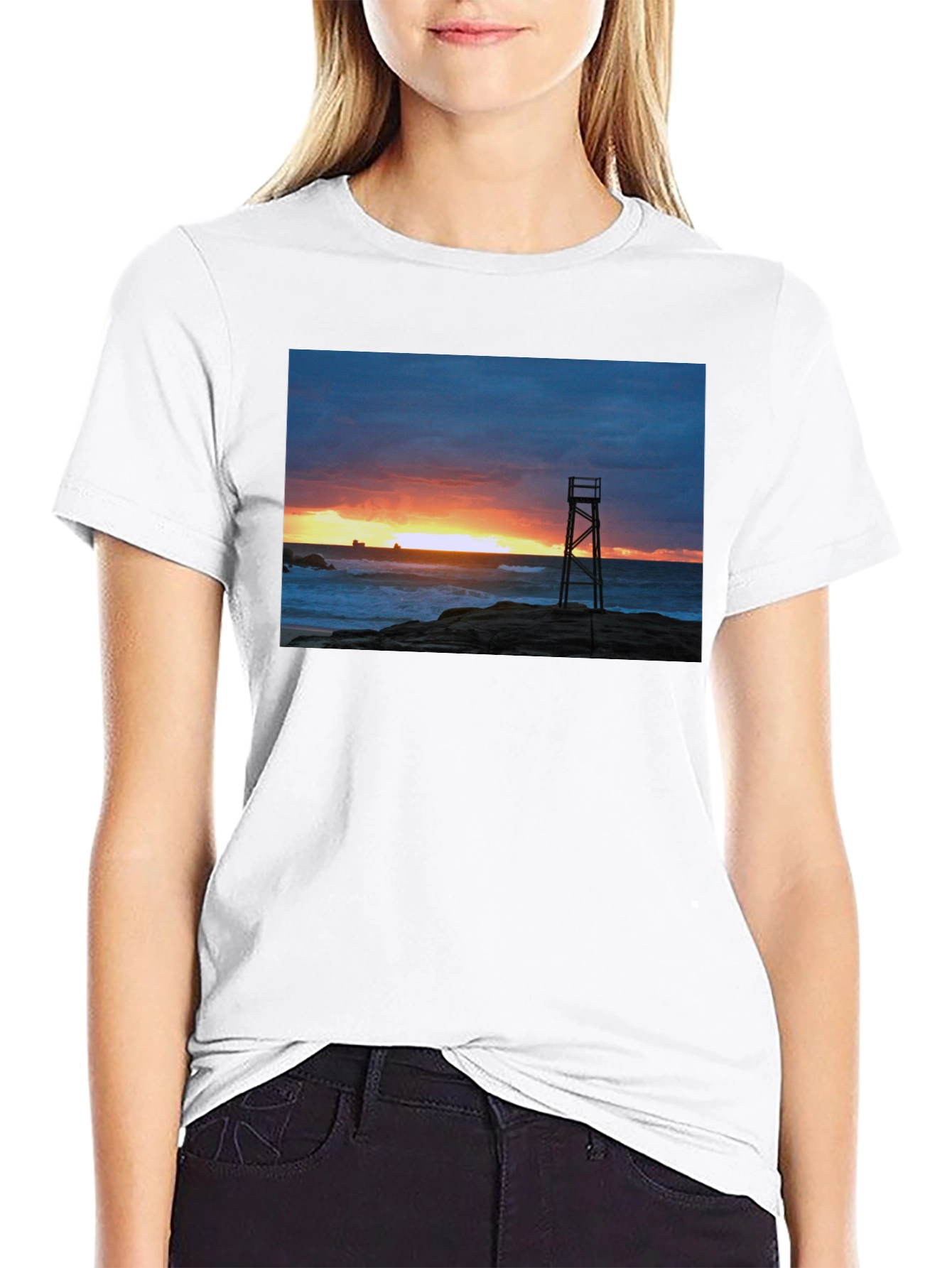 Sunset Lifeguard Tower Graphic Tee