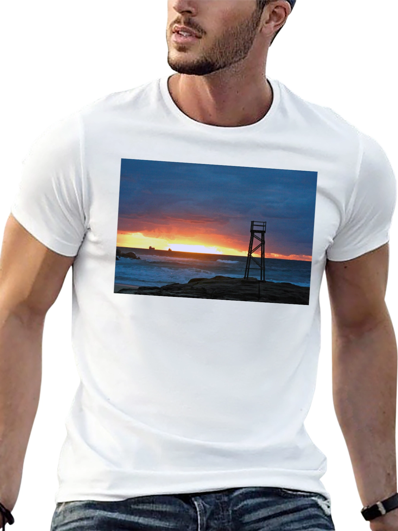 Sunset Lifeguard Tower Graphic Tee