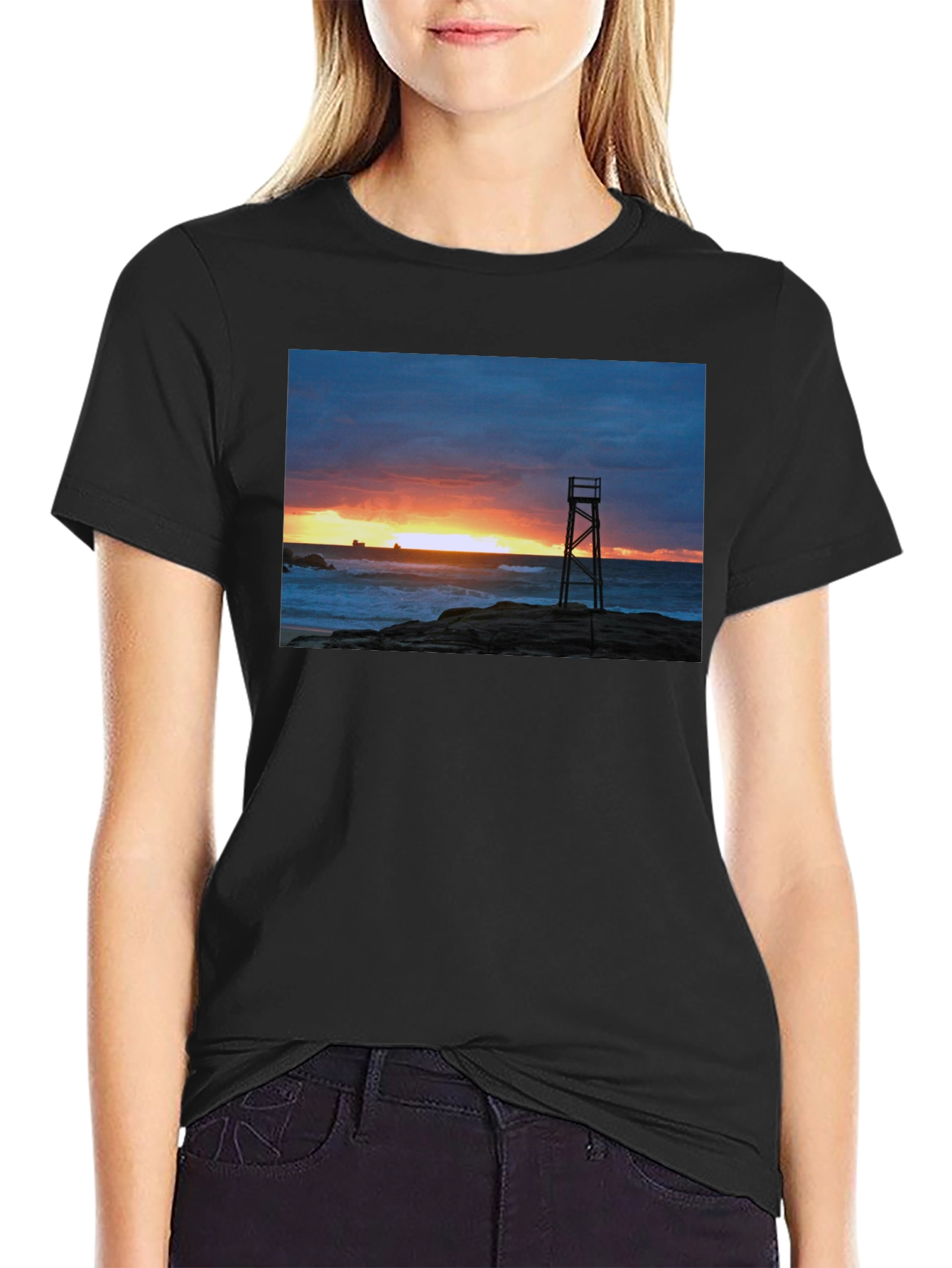 Sunset Lifeguard Tower Graphic Tee