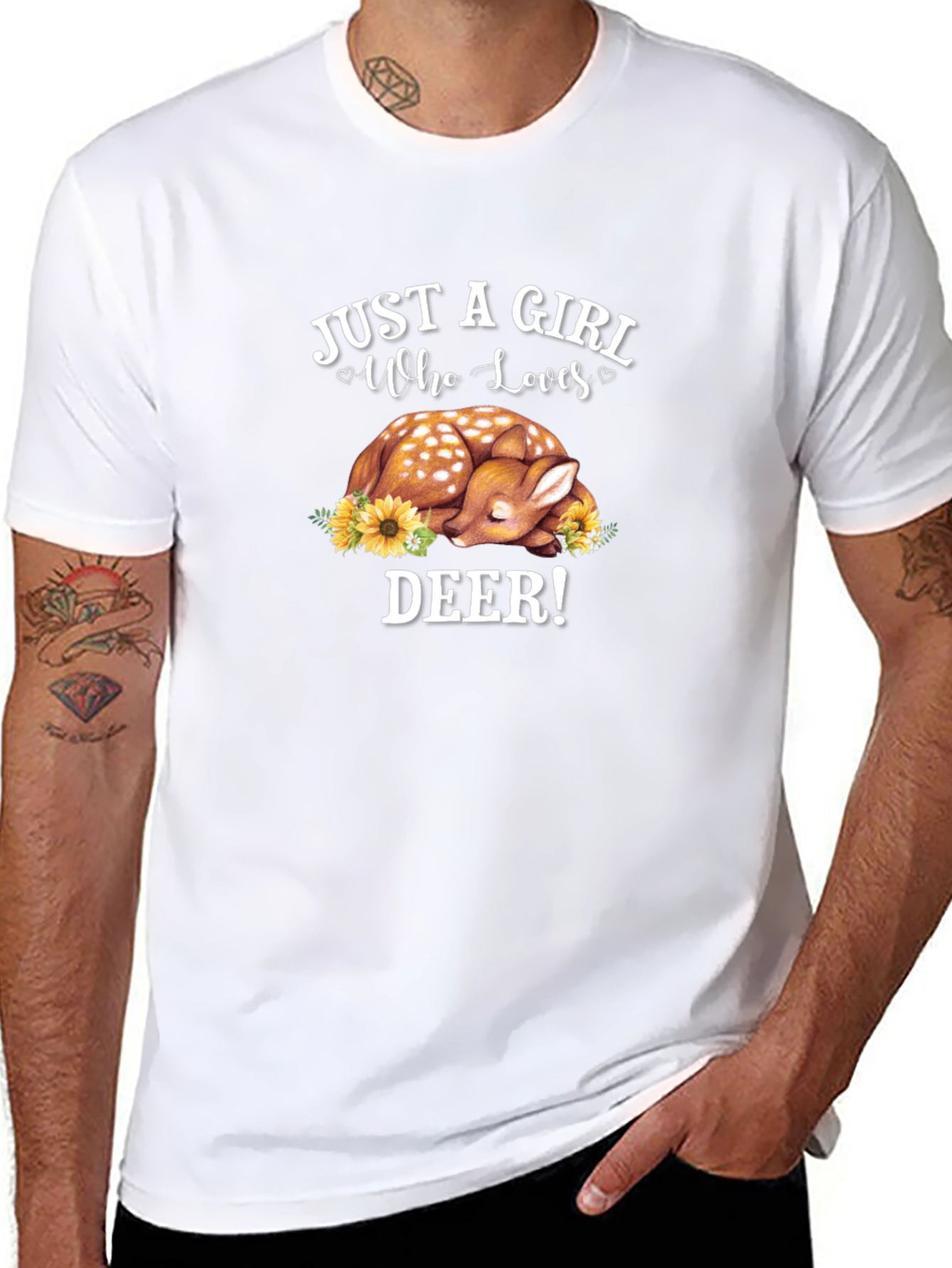 Just a Girl Who Loves Deer Graphic T-Shirt