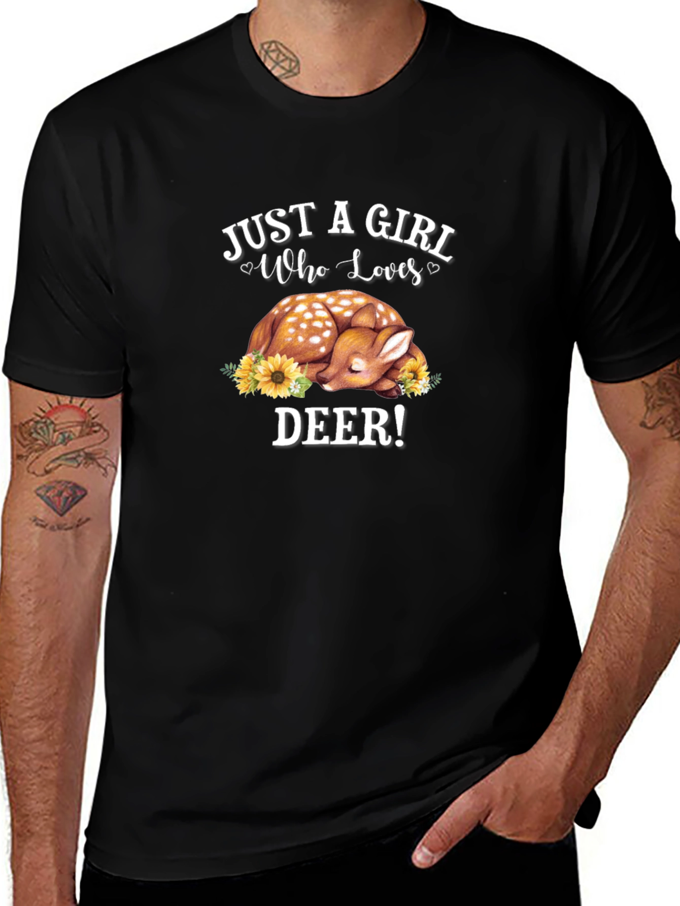 Just a Girl Who Loves Deer Graphic T-Shirt