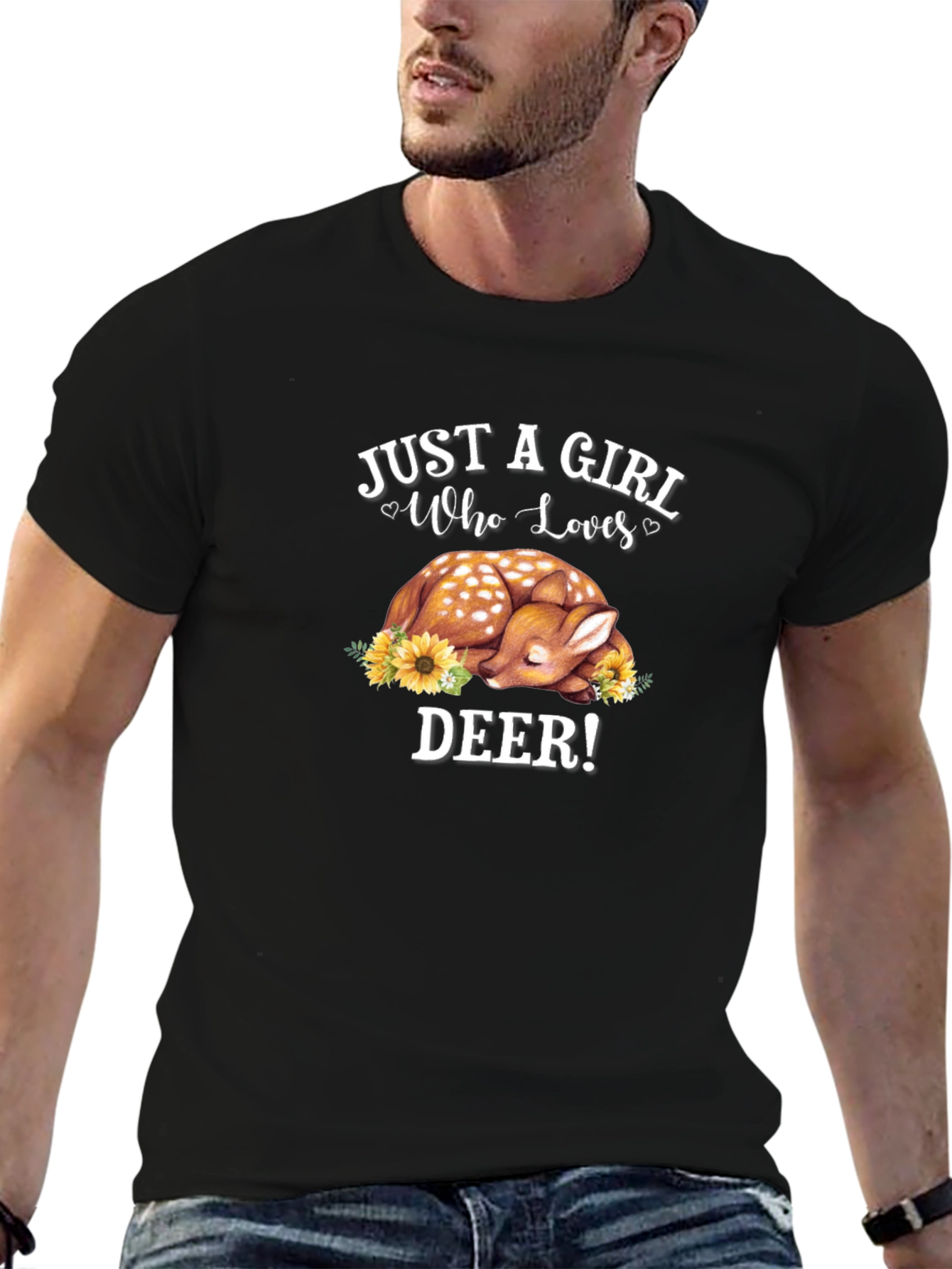 Just a Girl Who Loves Deer Graphic T-Shirt
