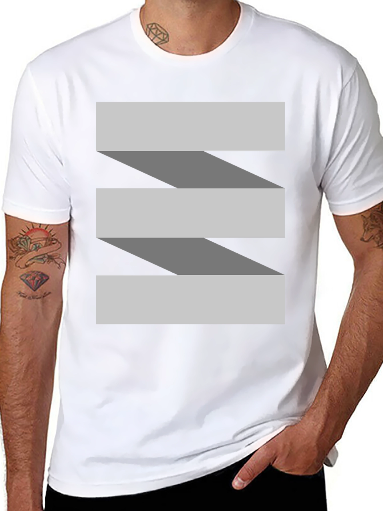 Abstract Ribbon Design Black T-Shirt