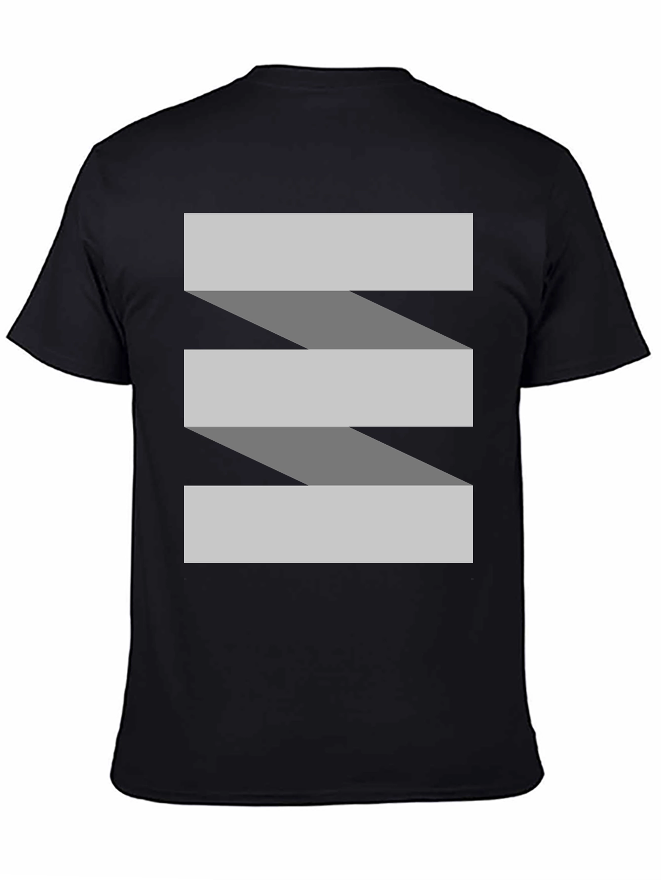 Abstract Ribbon Design Black T-Shirt