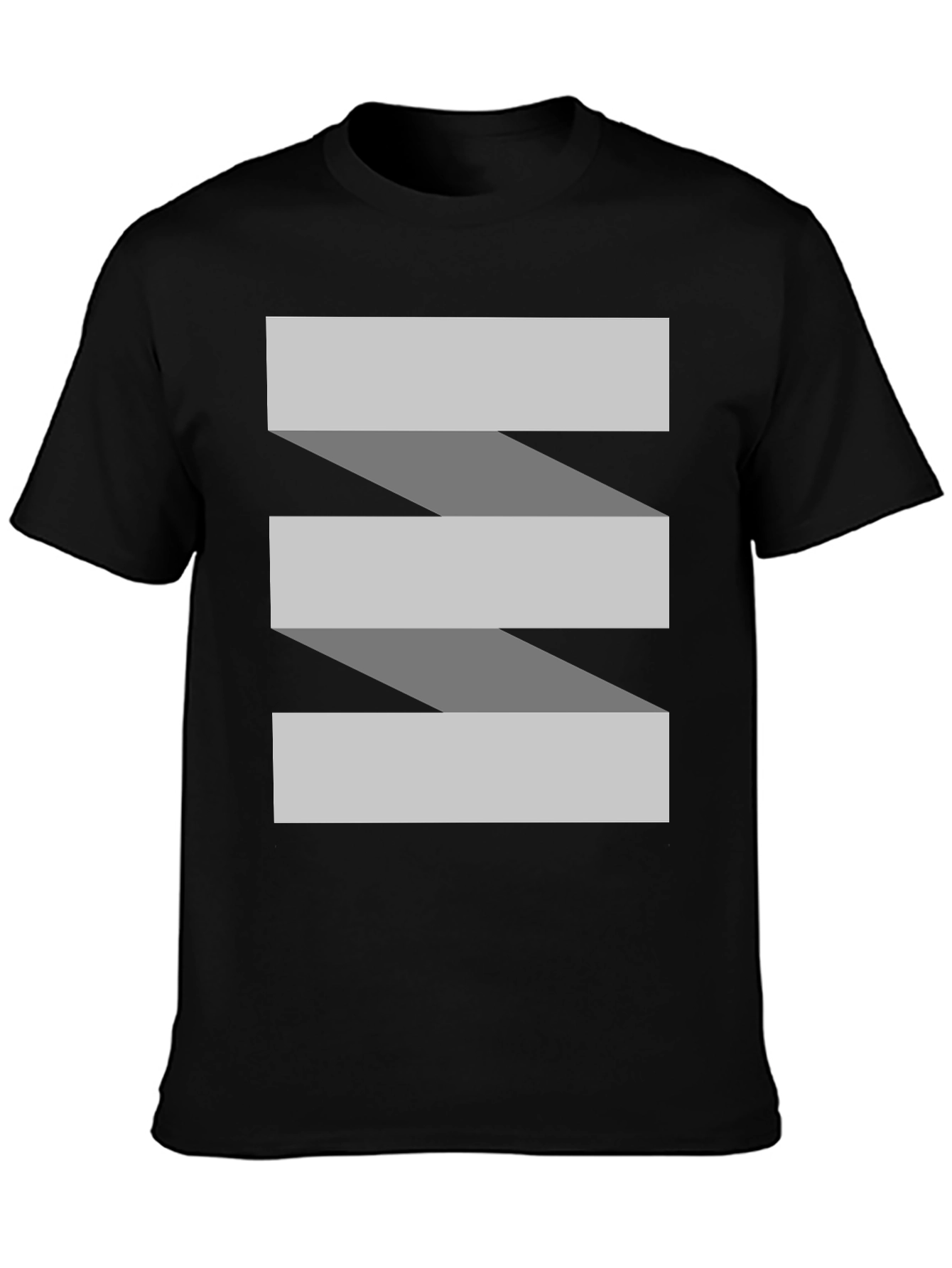Abstract Ribbon Design Black T-Shirt