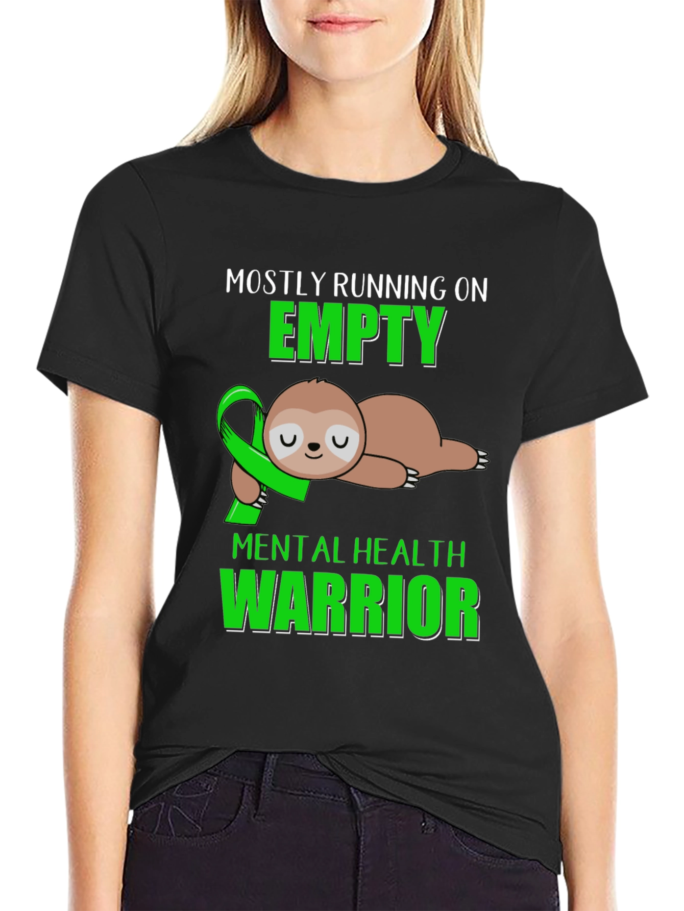 Mental Health Warrior Sloth T-Shirt