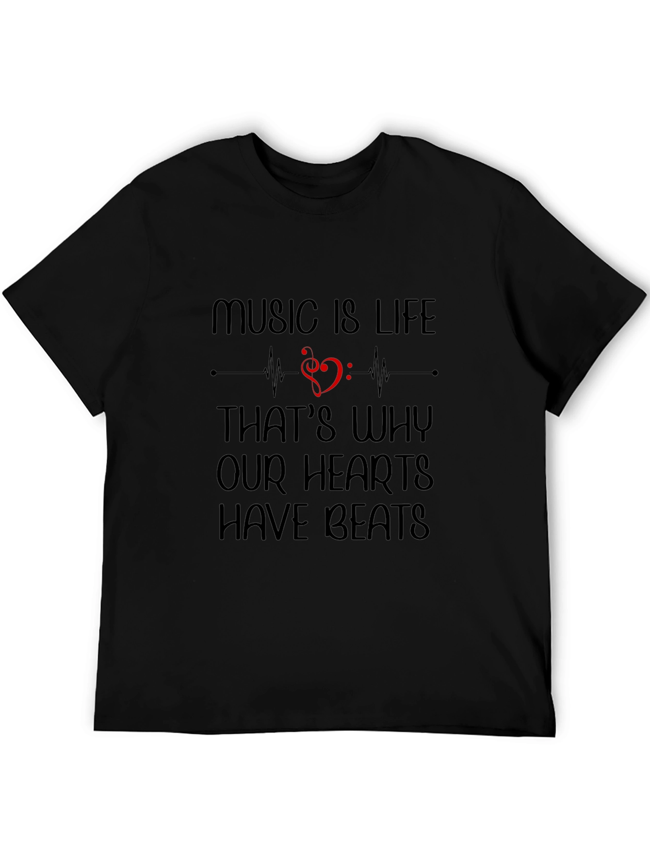 Music is Life Graphic Tee - Heartbeat Shirt