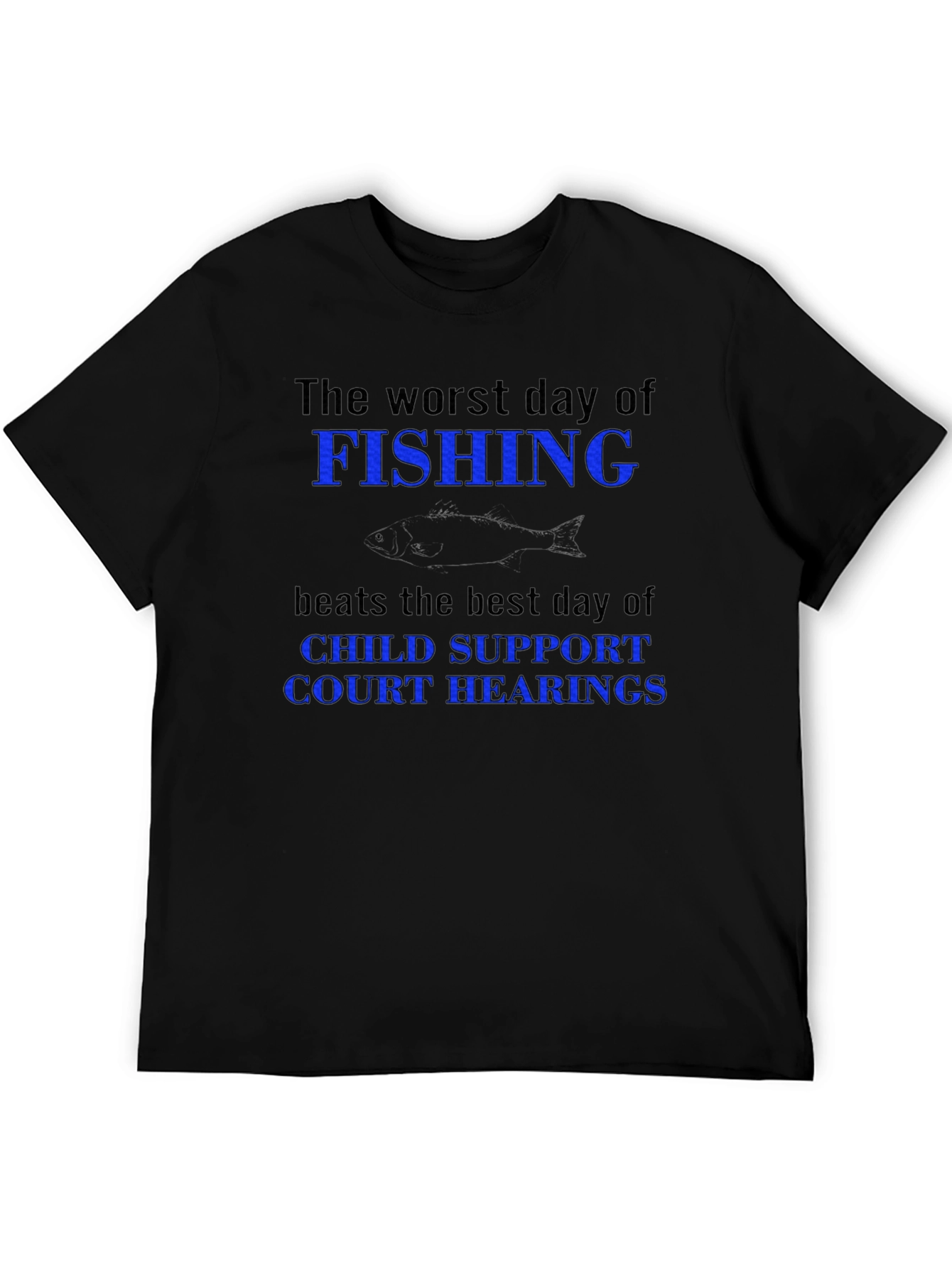 Funny Fishing vs. Court Hearings Graphic T-Shirt