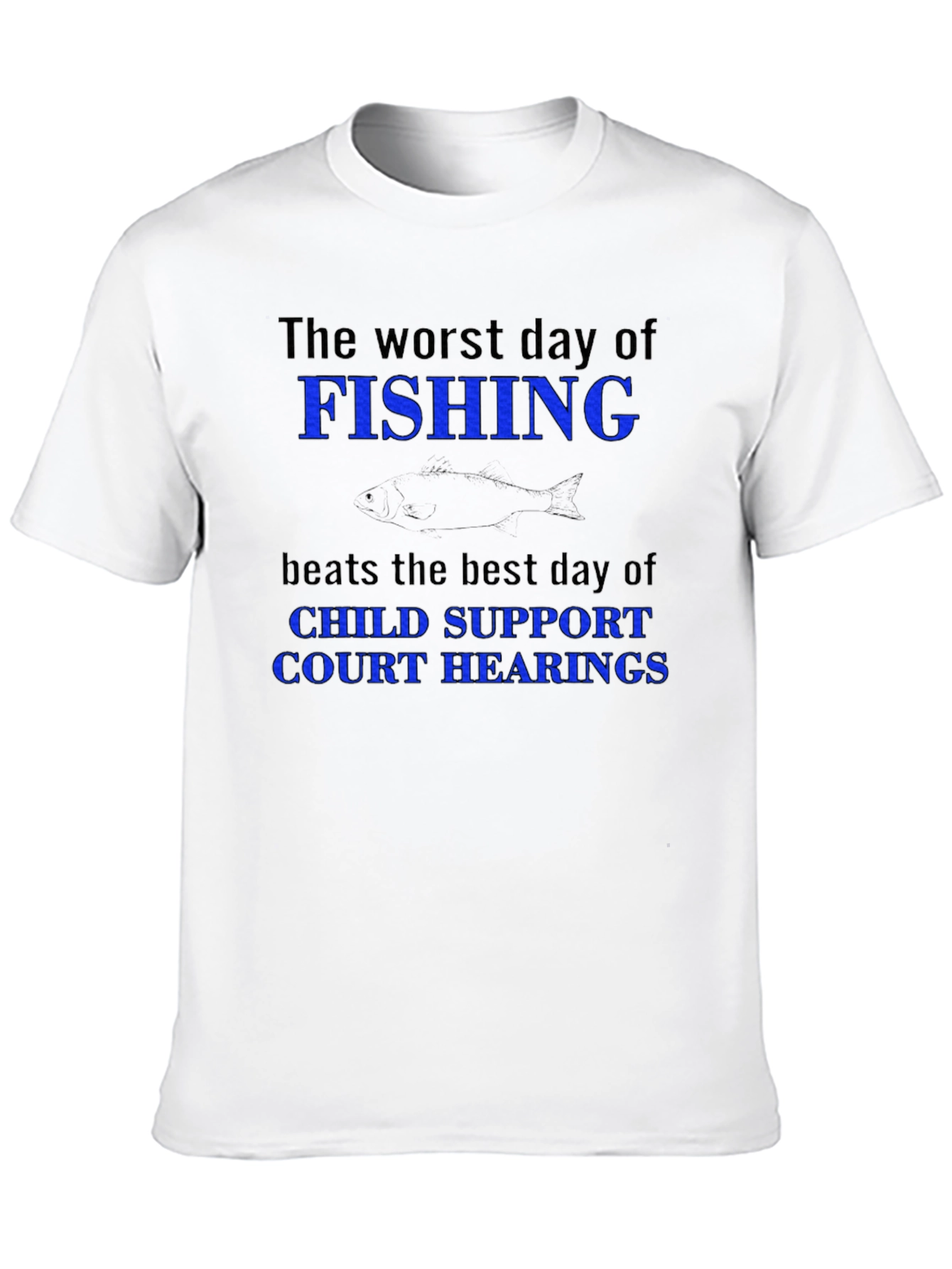 Funny Fishing vs. Court Hearings Graphic T-Shirt