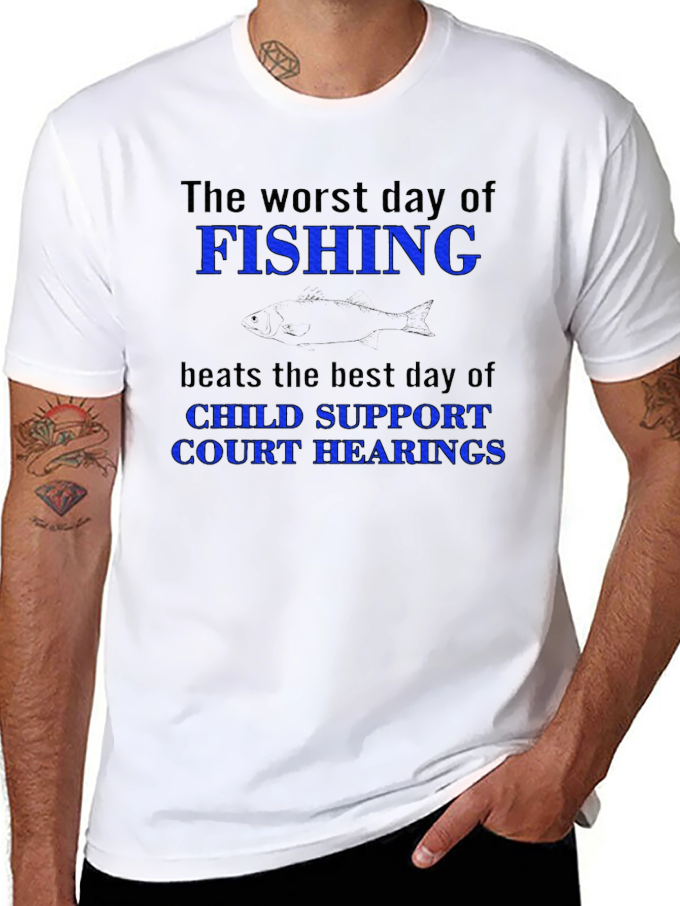 Funny Fishing vs. Court Hearings Graphic T-Shirt