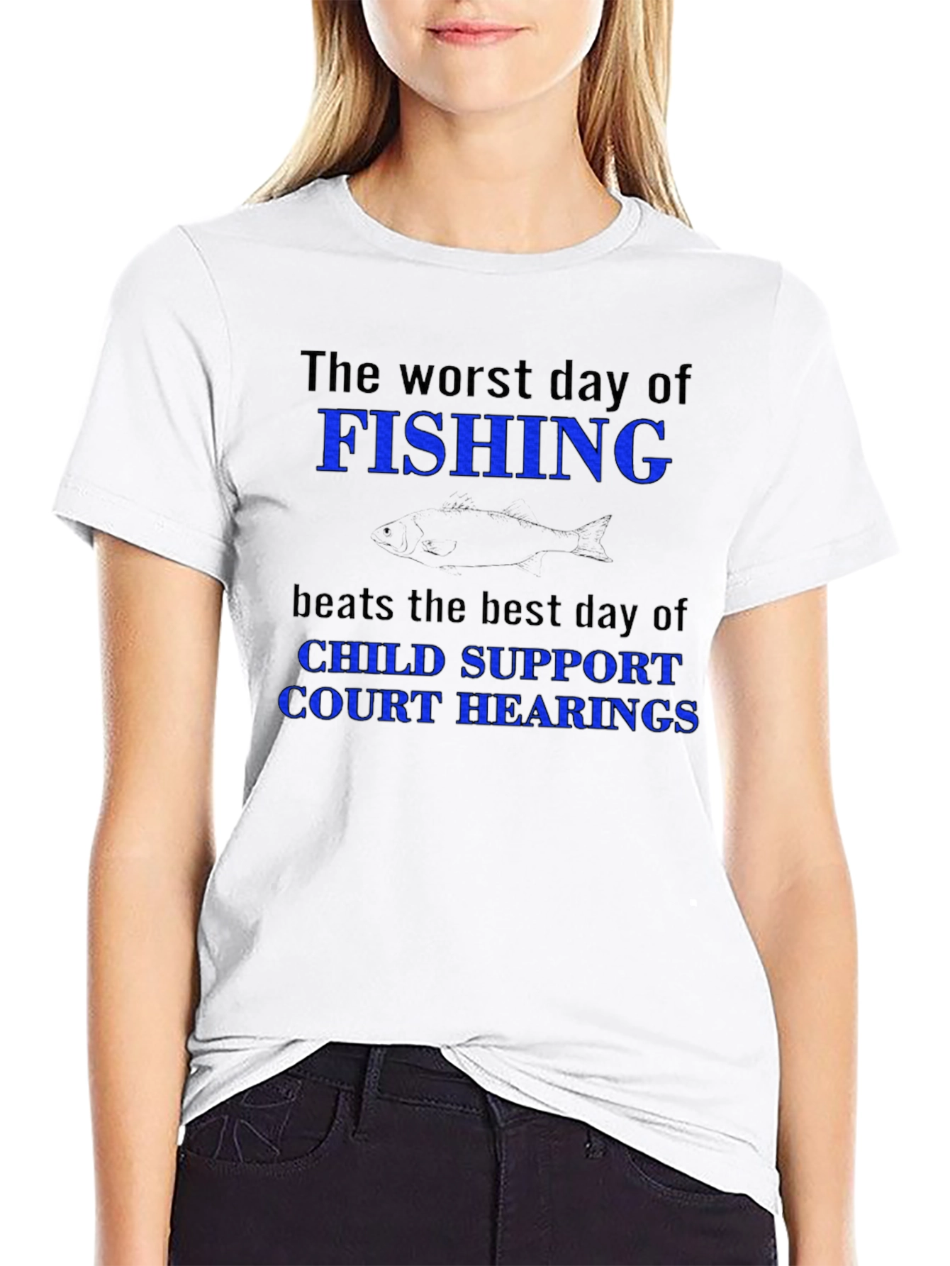 Funny Fishing vs. Court Hearings Graphic T-Shirt