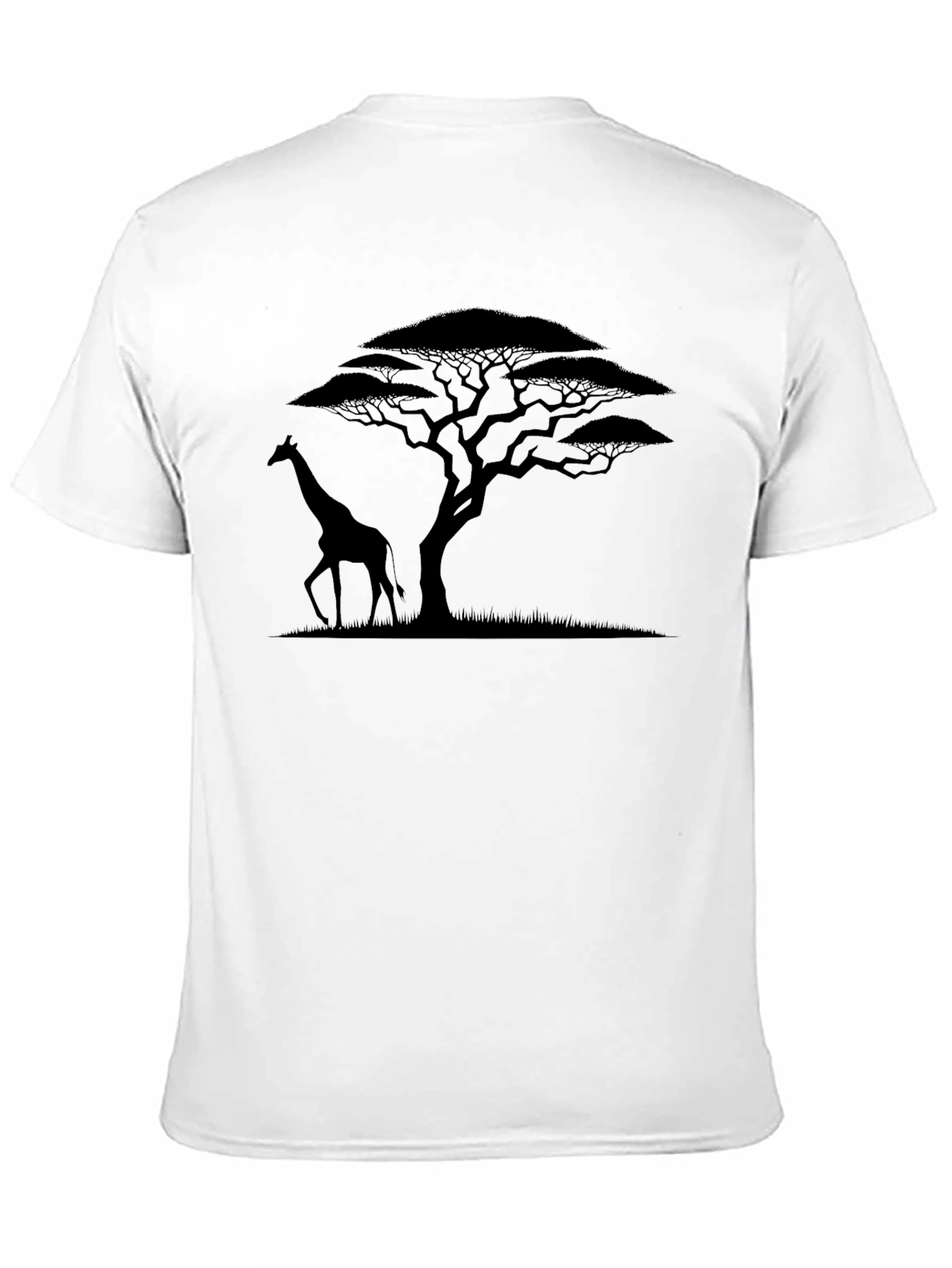 Giraffe & Acacia Tree Graphic Tee - Black