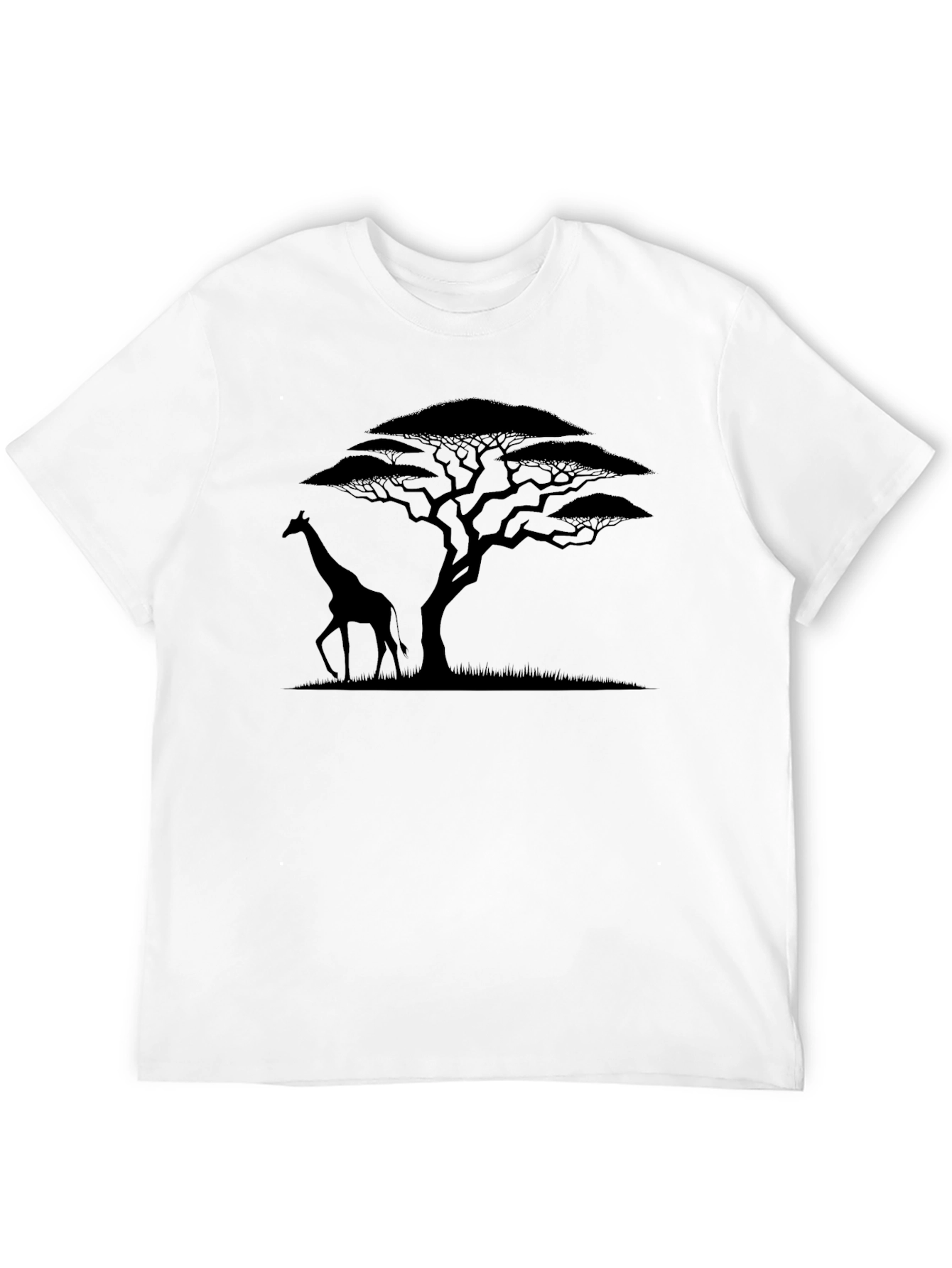 Giraffe & Acacia Tree Graphic Tee - Black