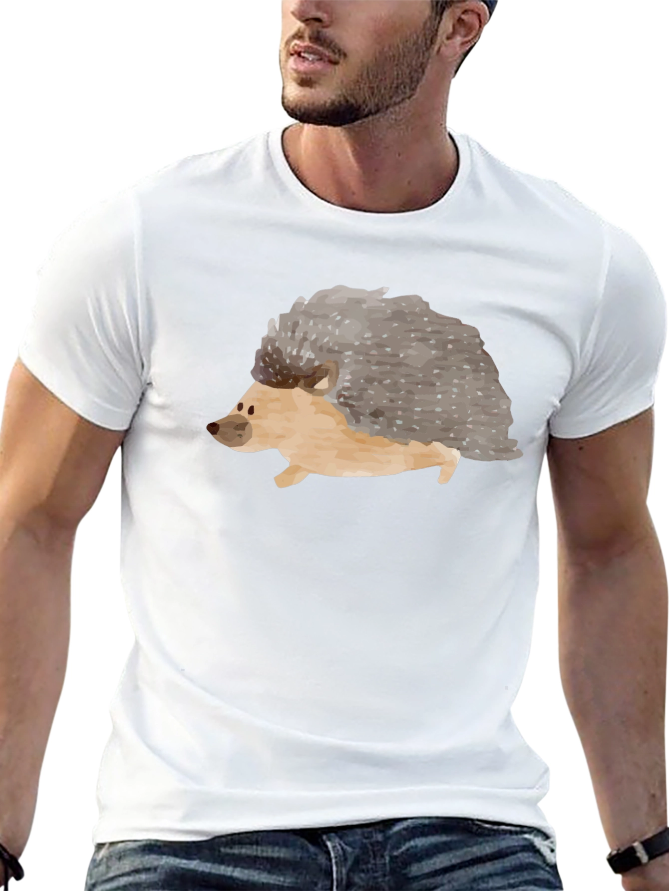 Mens Hedgehog Graphic Tee - Black