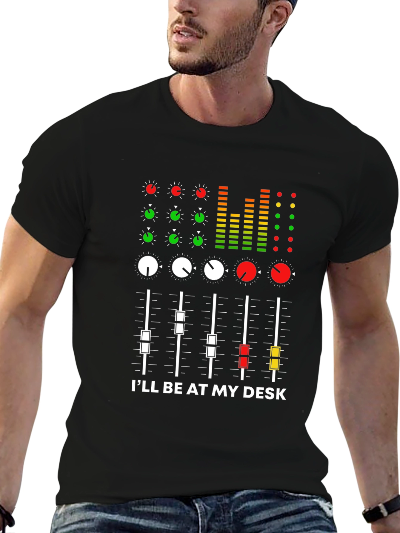 Audio Mixer T-Shirt - Ill Be At My Desk