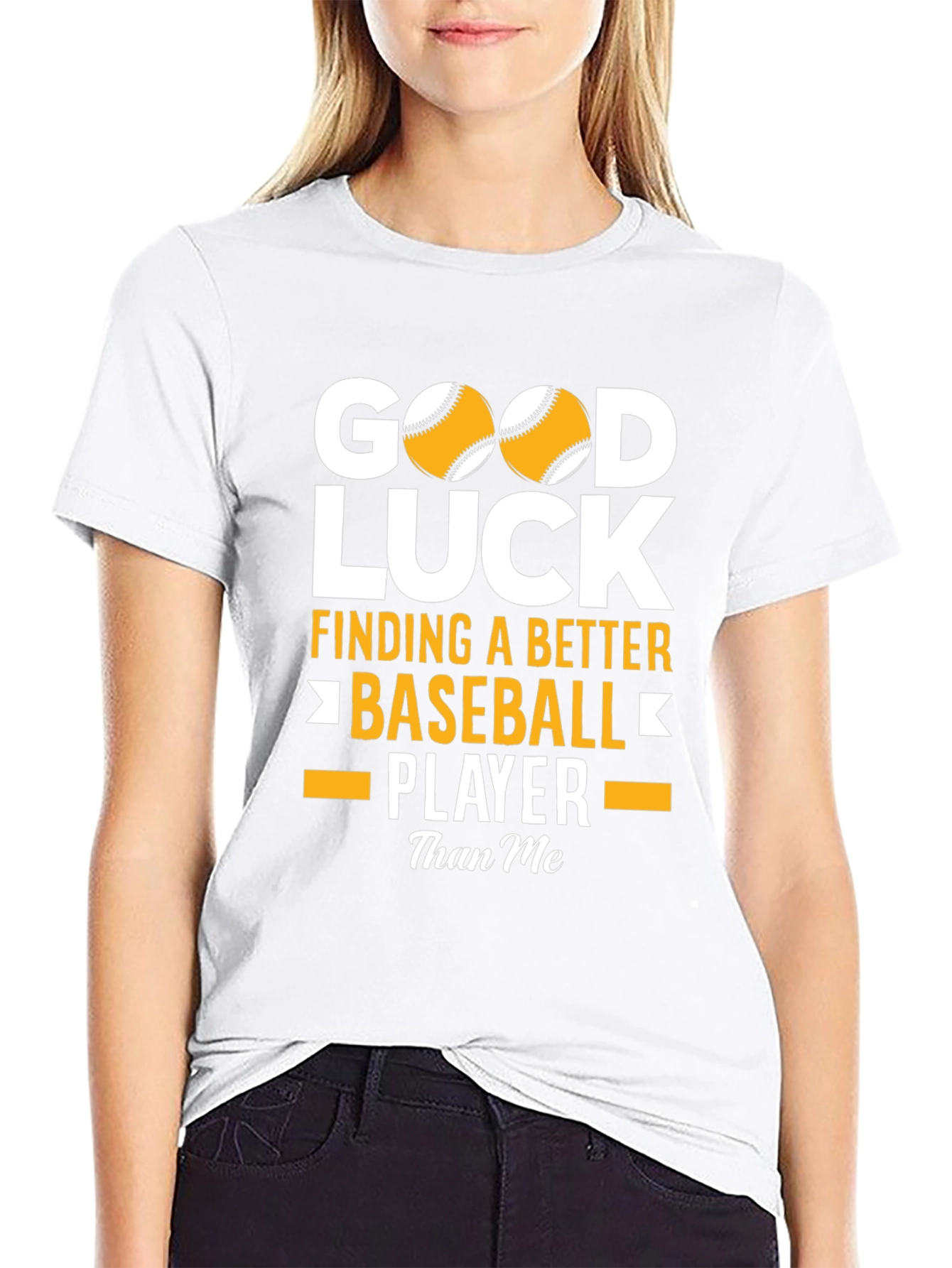Good Luck Baseball Player Black T-Shirt