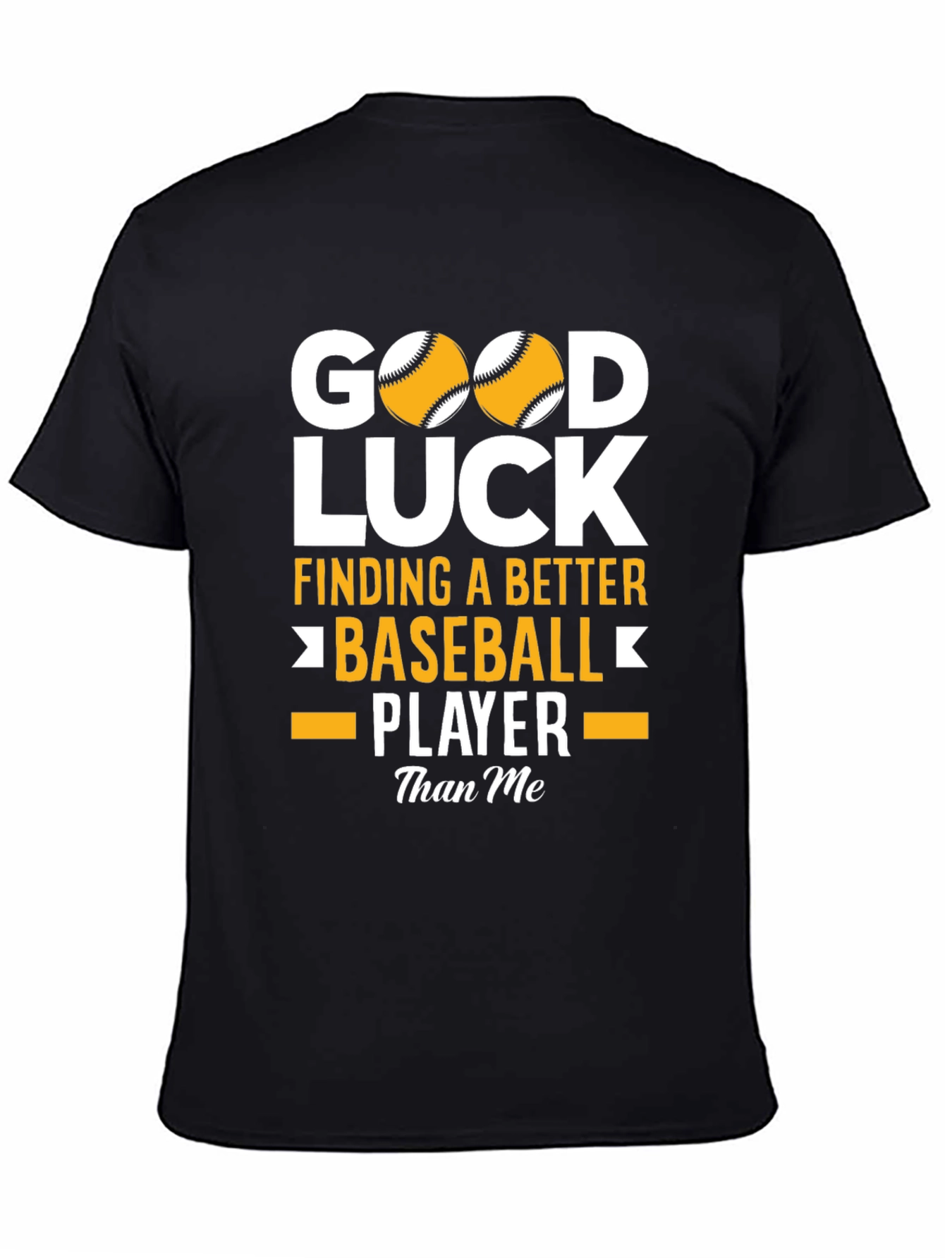 Good Luck Baseball Player Black T-Shirt