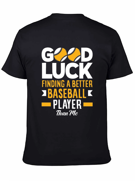Good Luck Baseball Player Black T-Shirt