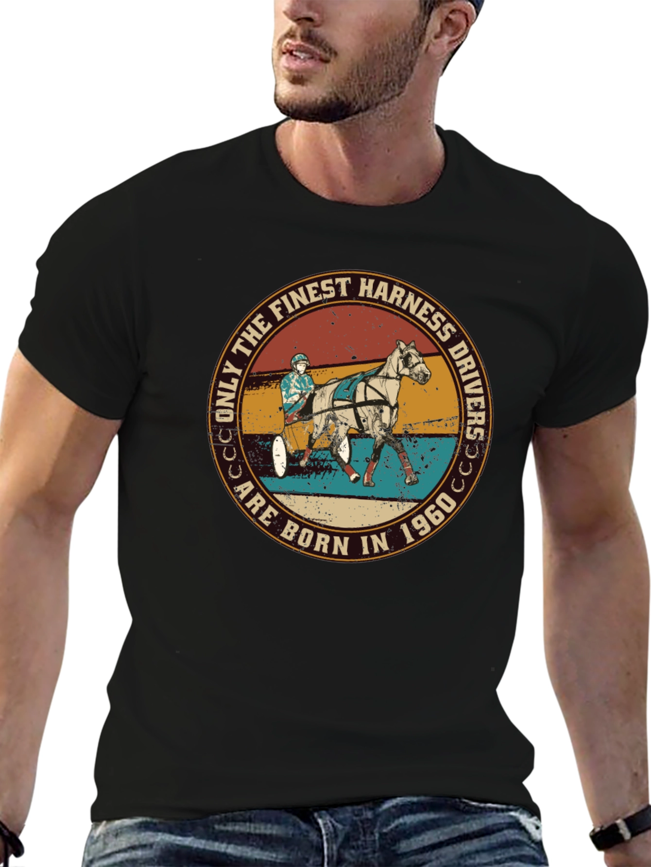 Finest Harness Drivers Born in 1960 Black T-Shirt