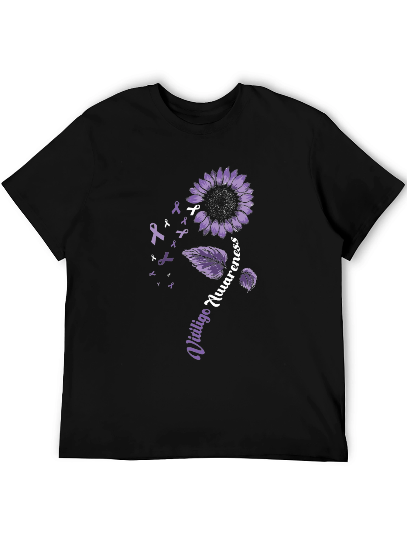 Vitiligo Awareness Sunflower Graphic T-Shirt
