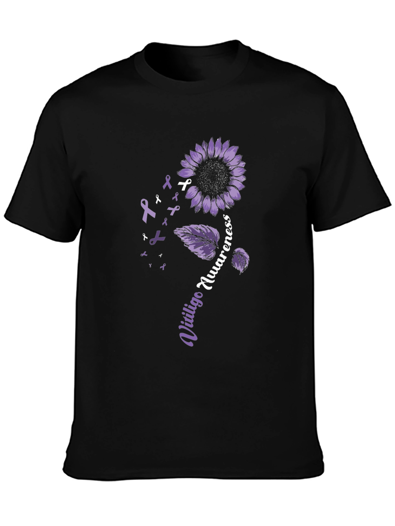 Vitiligo Awareness Sunflower Graphic T-Shirt