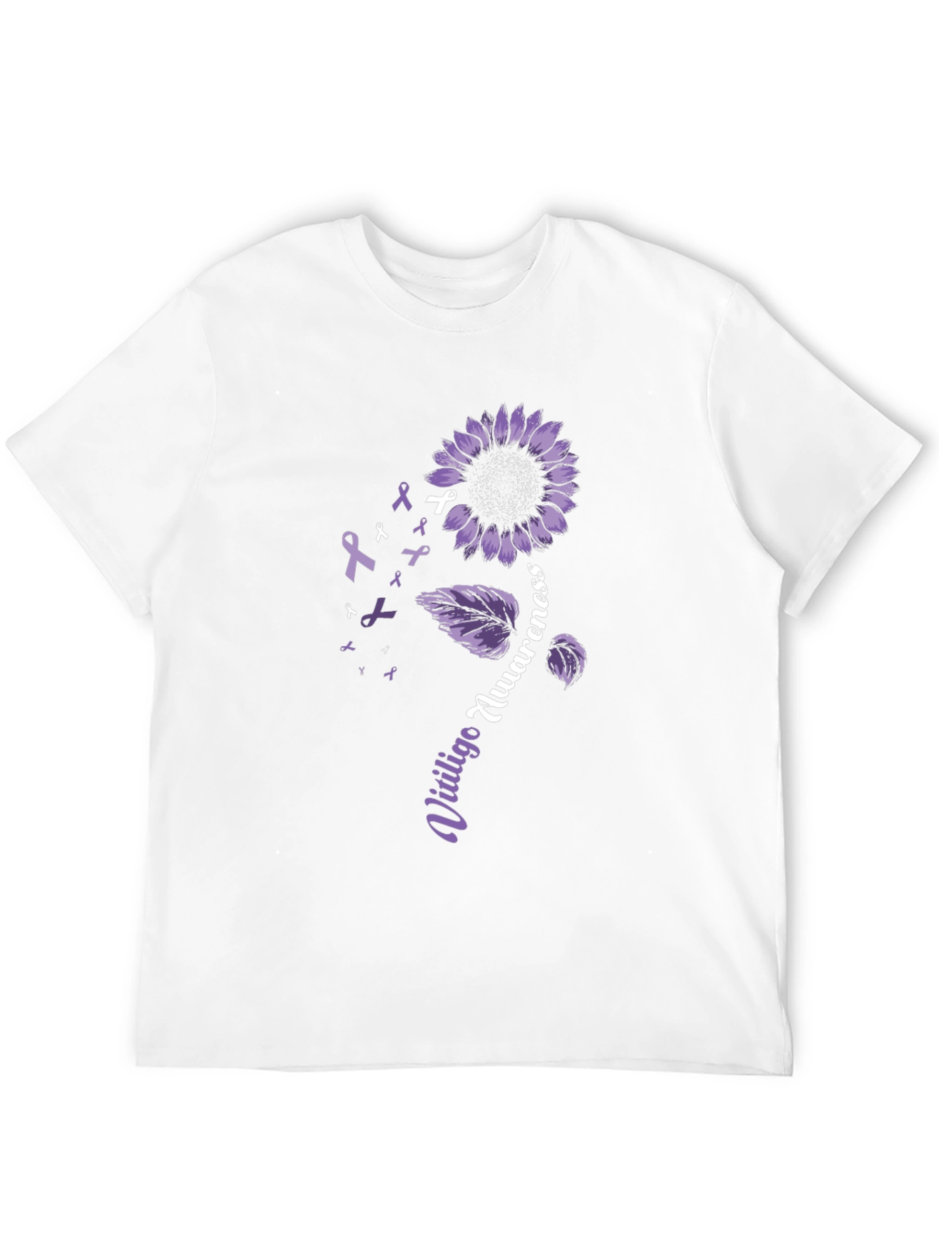 Vitiligo Awareness Sunflower Graphic T-Shirt