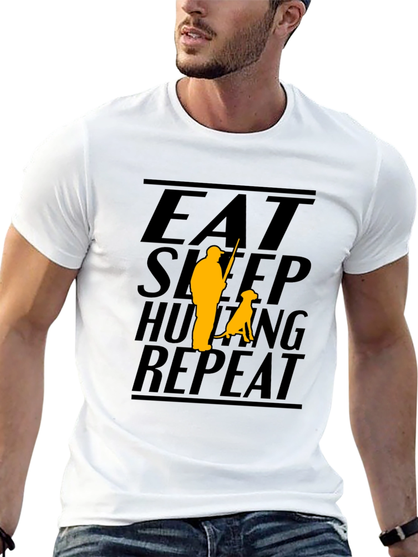 Eat Sleep Hunting Repeat Black T-Shirt
