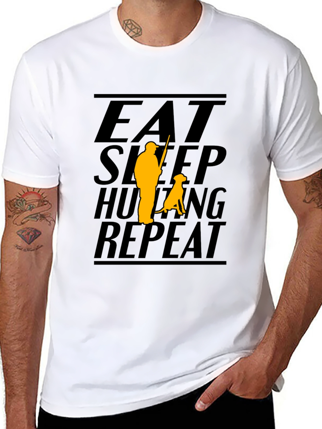 Eat Sleep Hunting Repeat Black T-Shirt