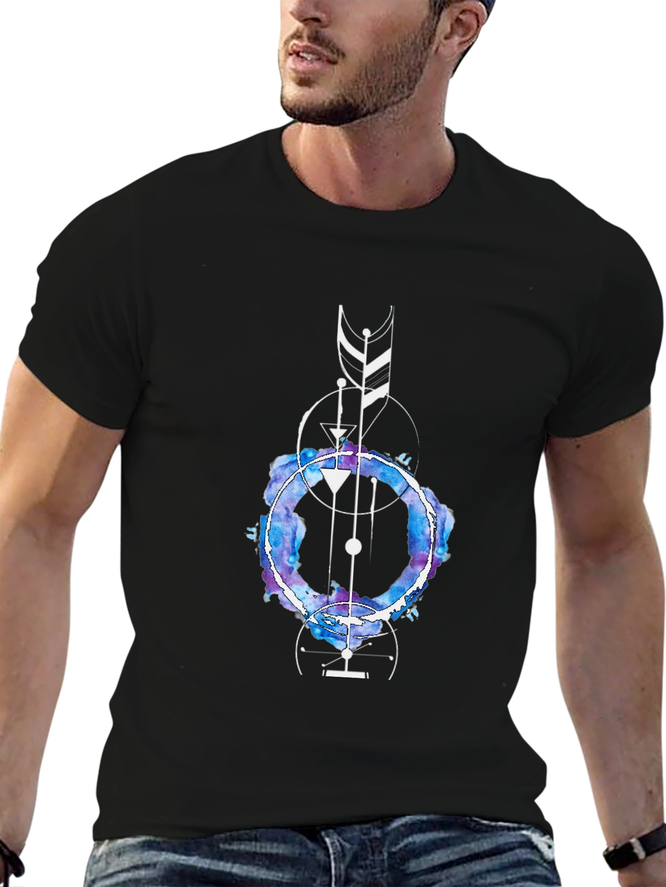 Geometric Watercolor Graphic Tee