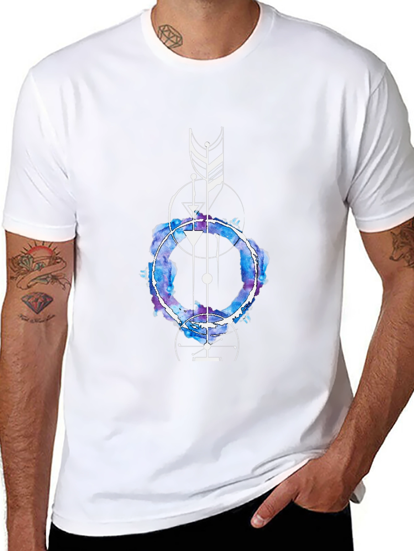 Geometric Watercolor Graphic Tee