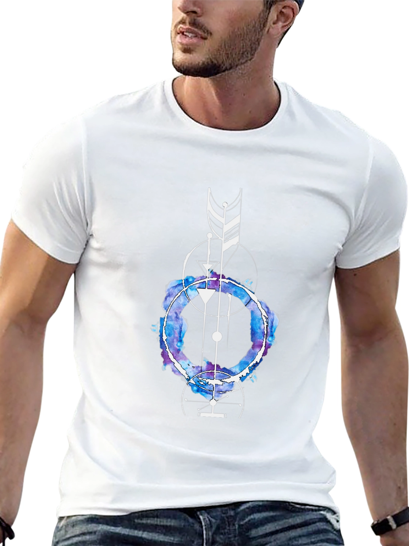 Geometric Watercolor Graphic Tee