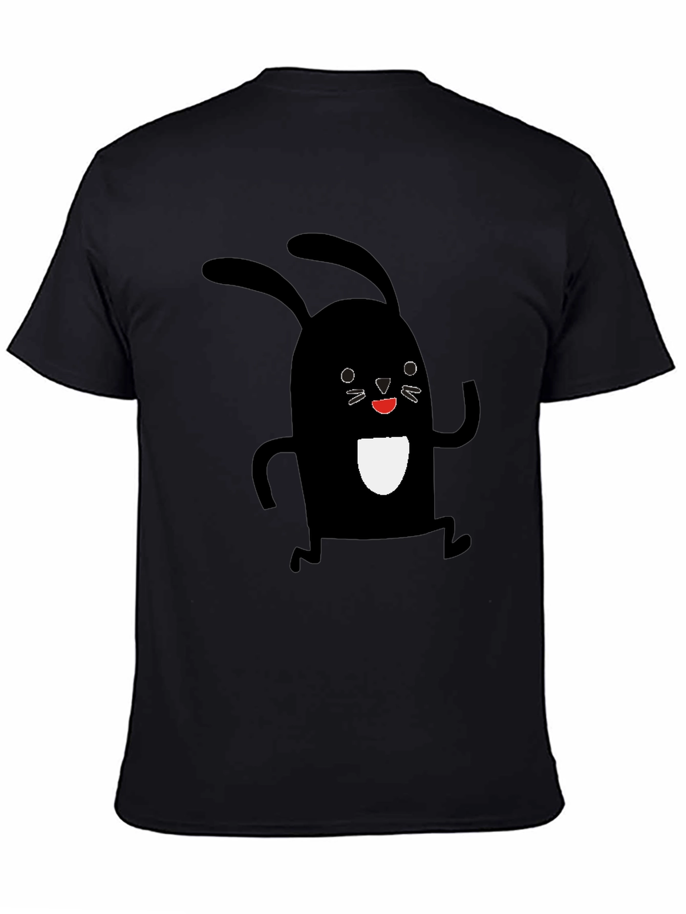 Black Rabbit Graphic Tee - Soft Cotton Casual Shirt