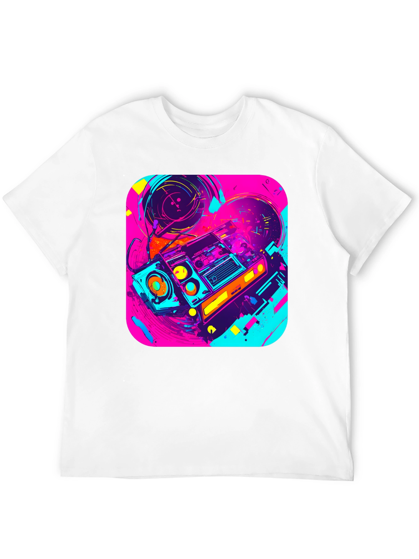 Retro Boombox Graphic Tee - 80s Vibe