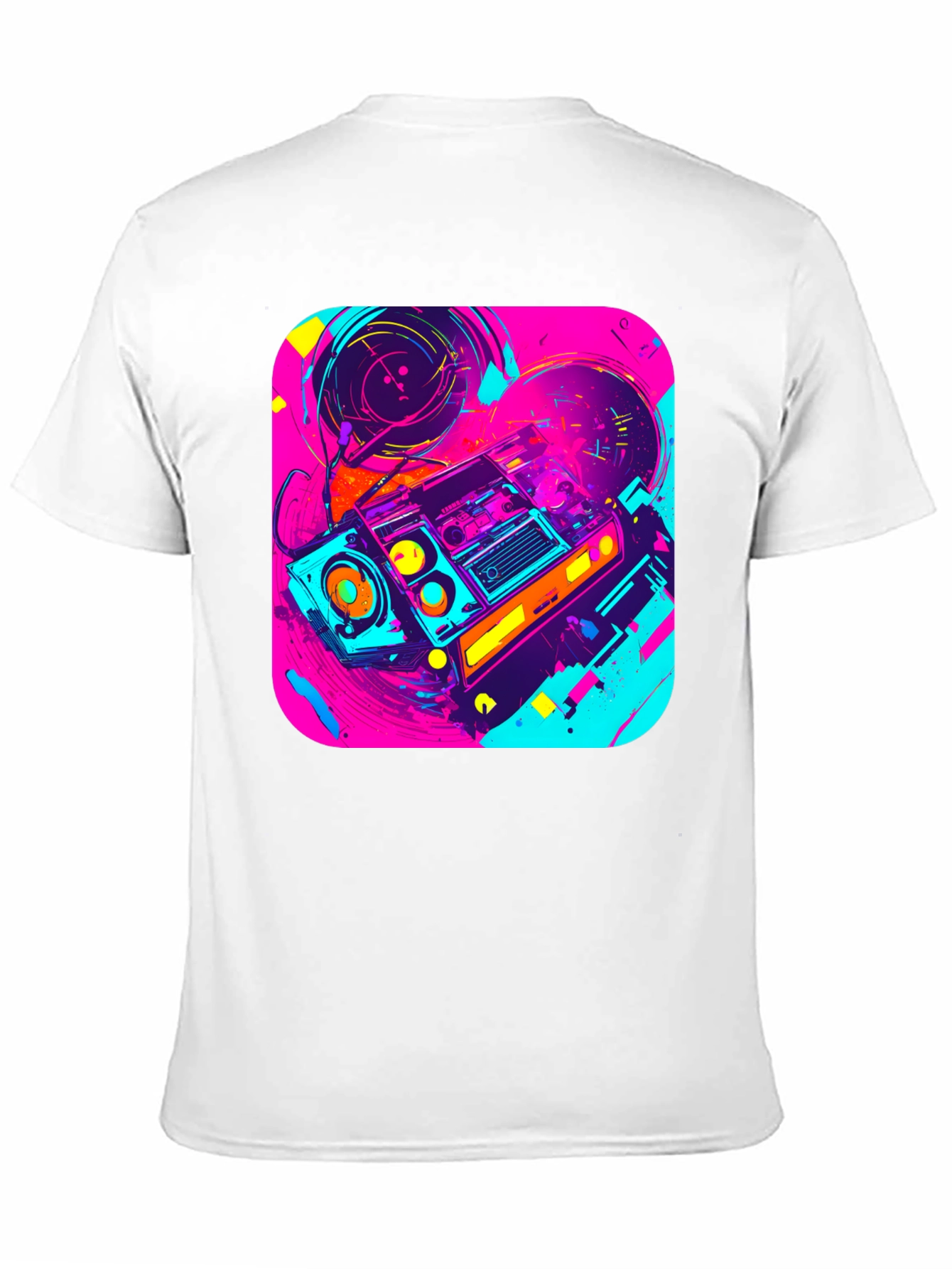 Retro Boombox Graphic Tee - 80s Vibe