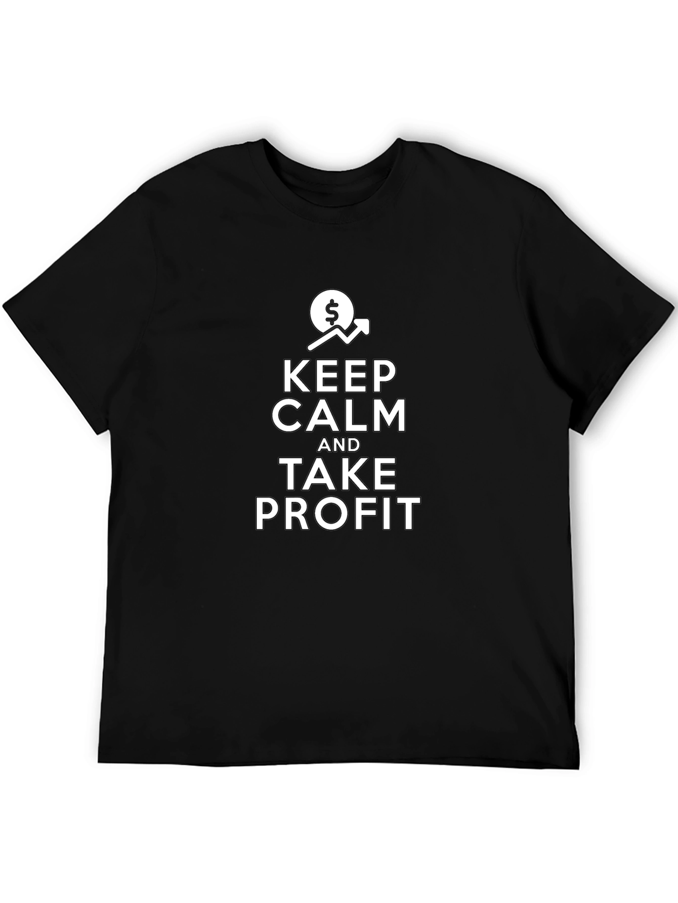 Keep Calm and Take Profit Black Graphic Tee