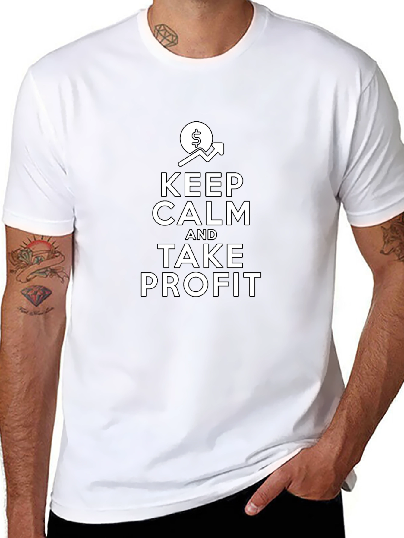 Keep Calm and Take Profit Black Graphic Tee