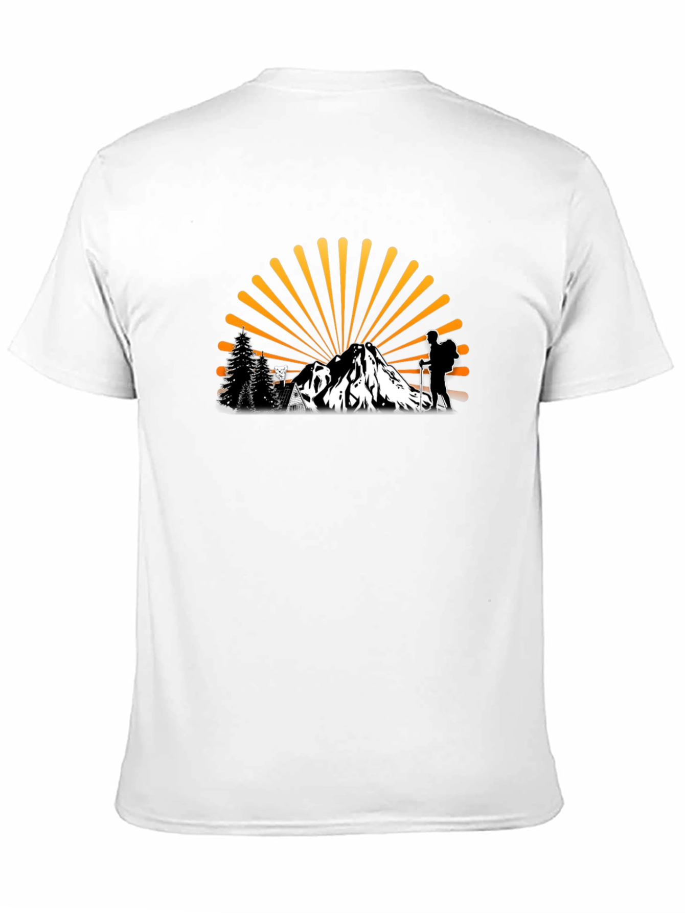 Adventure Awaits Graphic Tee - Hiker & Mountain Design