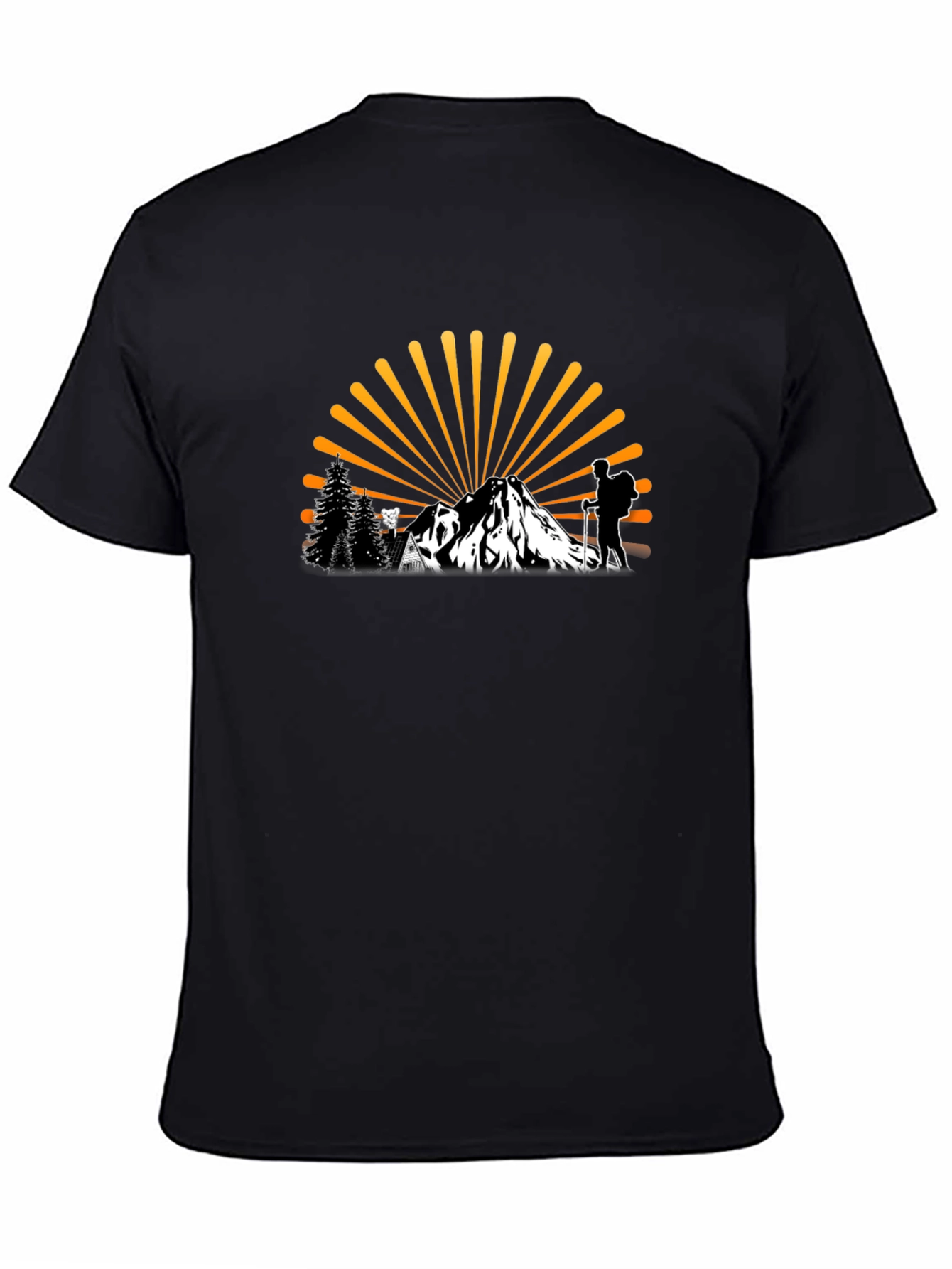 Adventure Awaits Graphic Tee - Hiker & Mountain Design