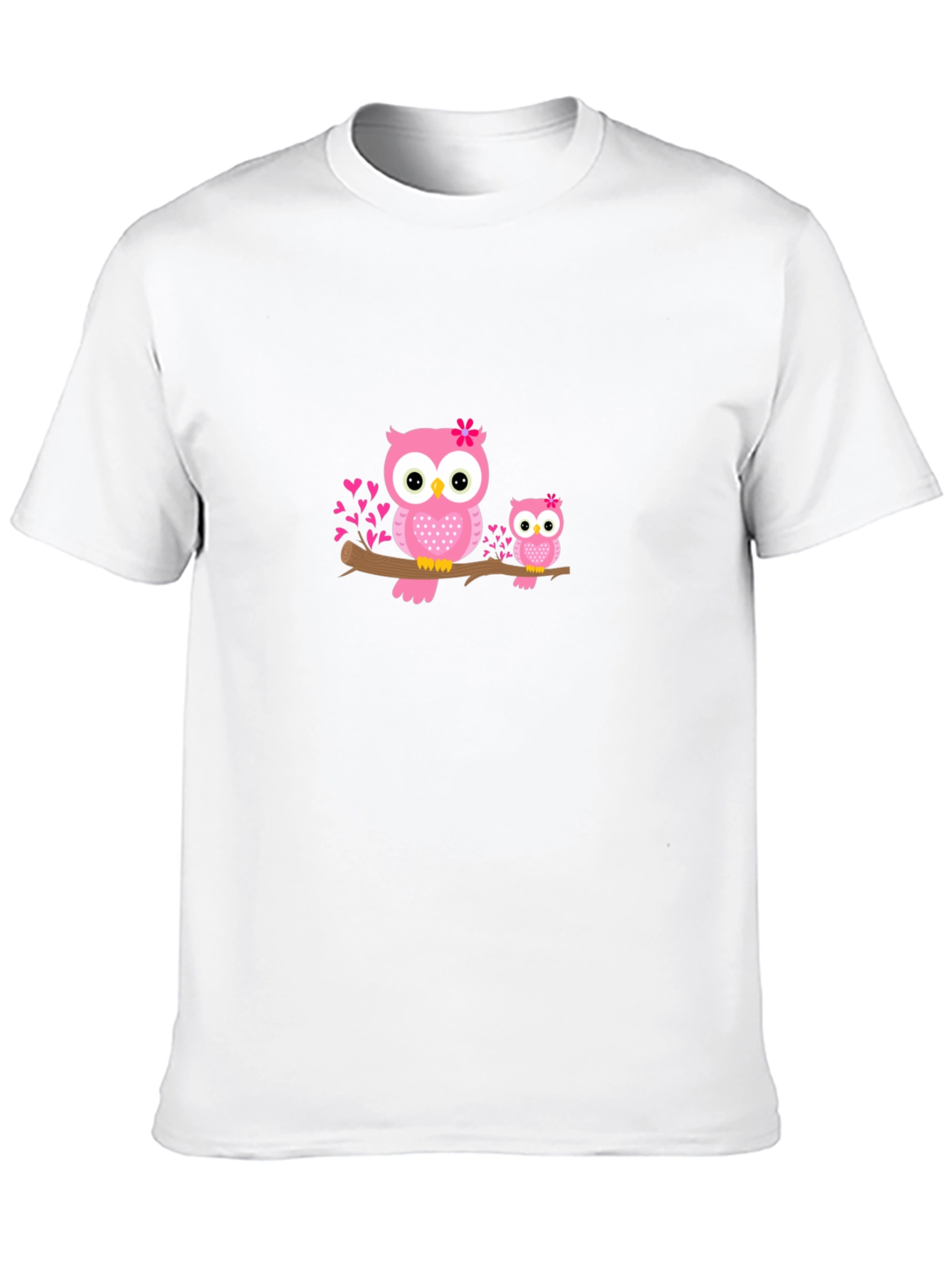 Cute Owl Family Black Graphic Tee