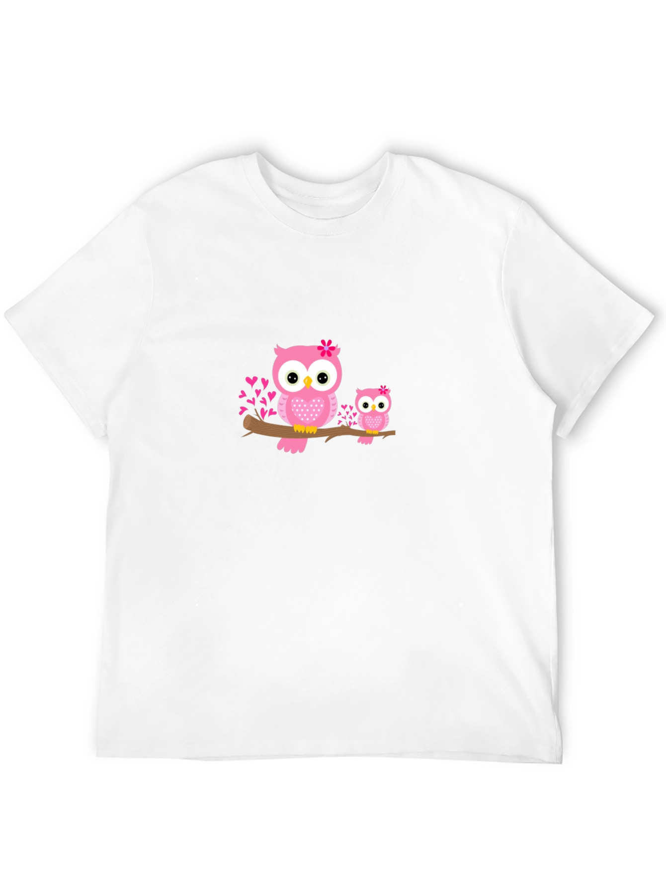 Cute Owl Family Black Graphic Tee