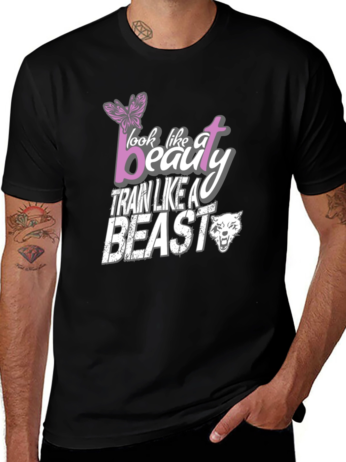 Beauty and Beast T-Shirt | Workout Motivation Tee