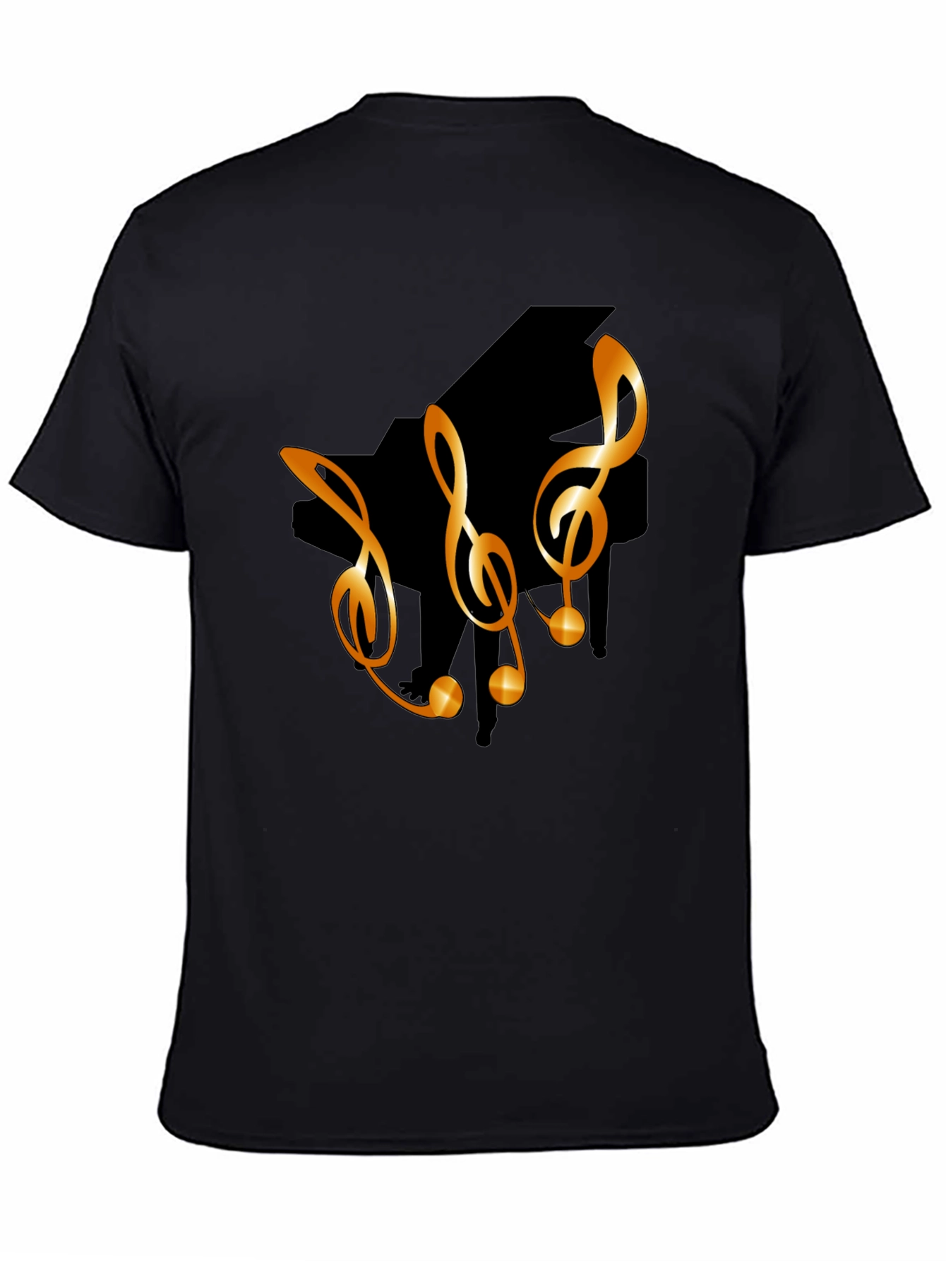 Piano & Clef Graphic Tee - Black T-Shirt