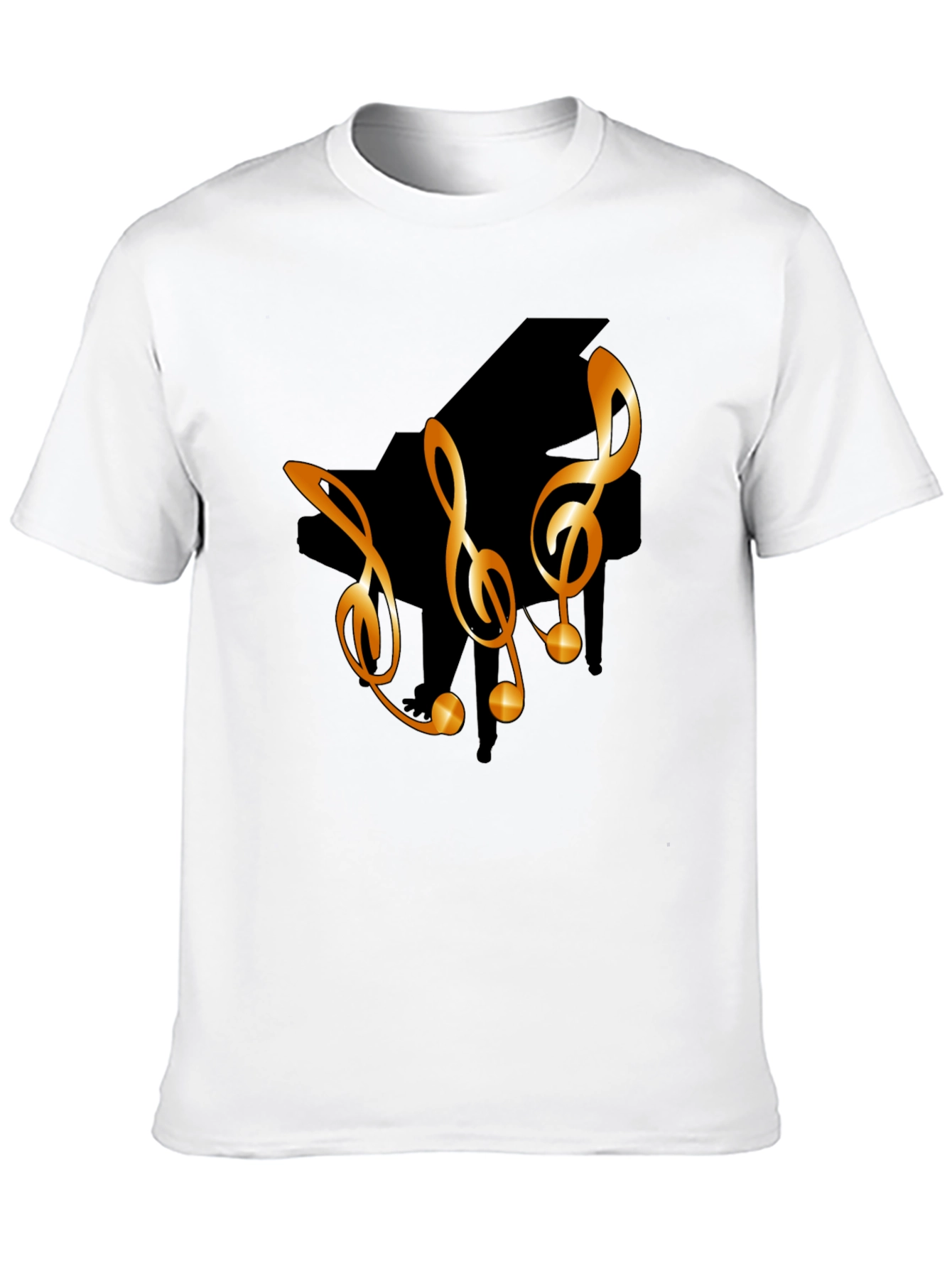 Piano & Clef Graphic Tee - Black T-Shirt