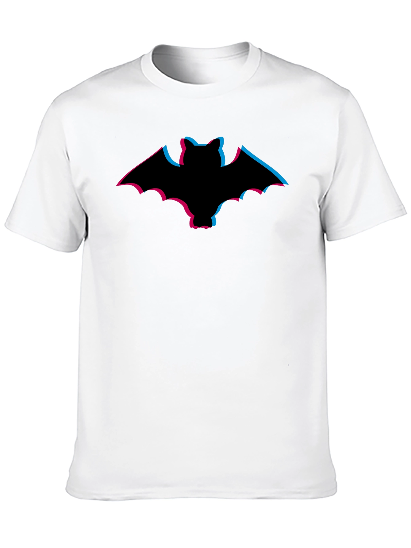 Stereoscopic Bat Graphic Tee - Black Cotton Comfort