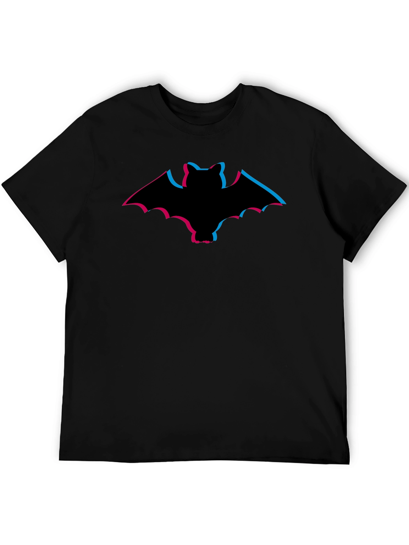 Stereoscopic Bat Graphic Tee - Black Cotton Comfort