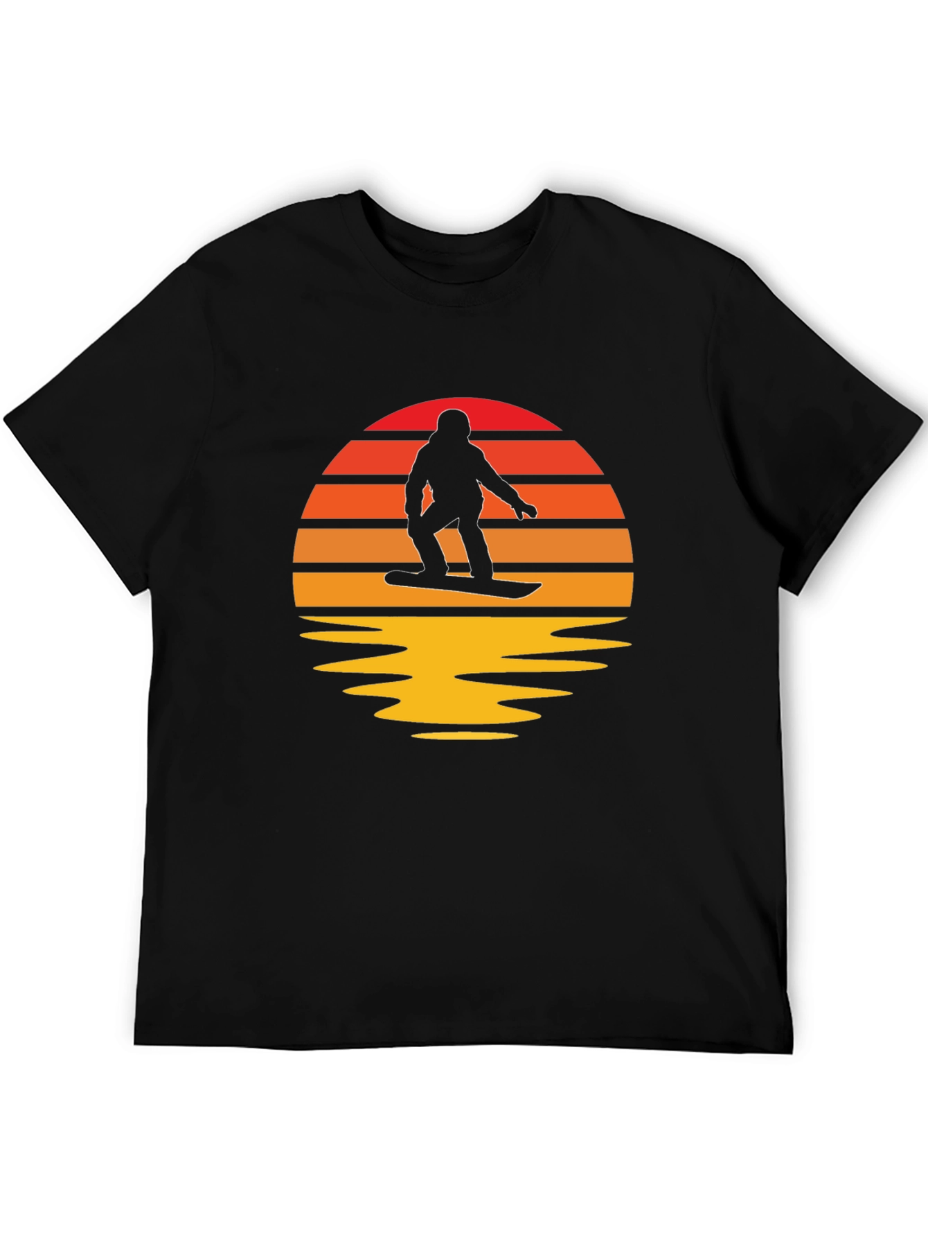 Sunset Snowboarder Graphic Tee - Retro Style