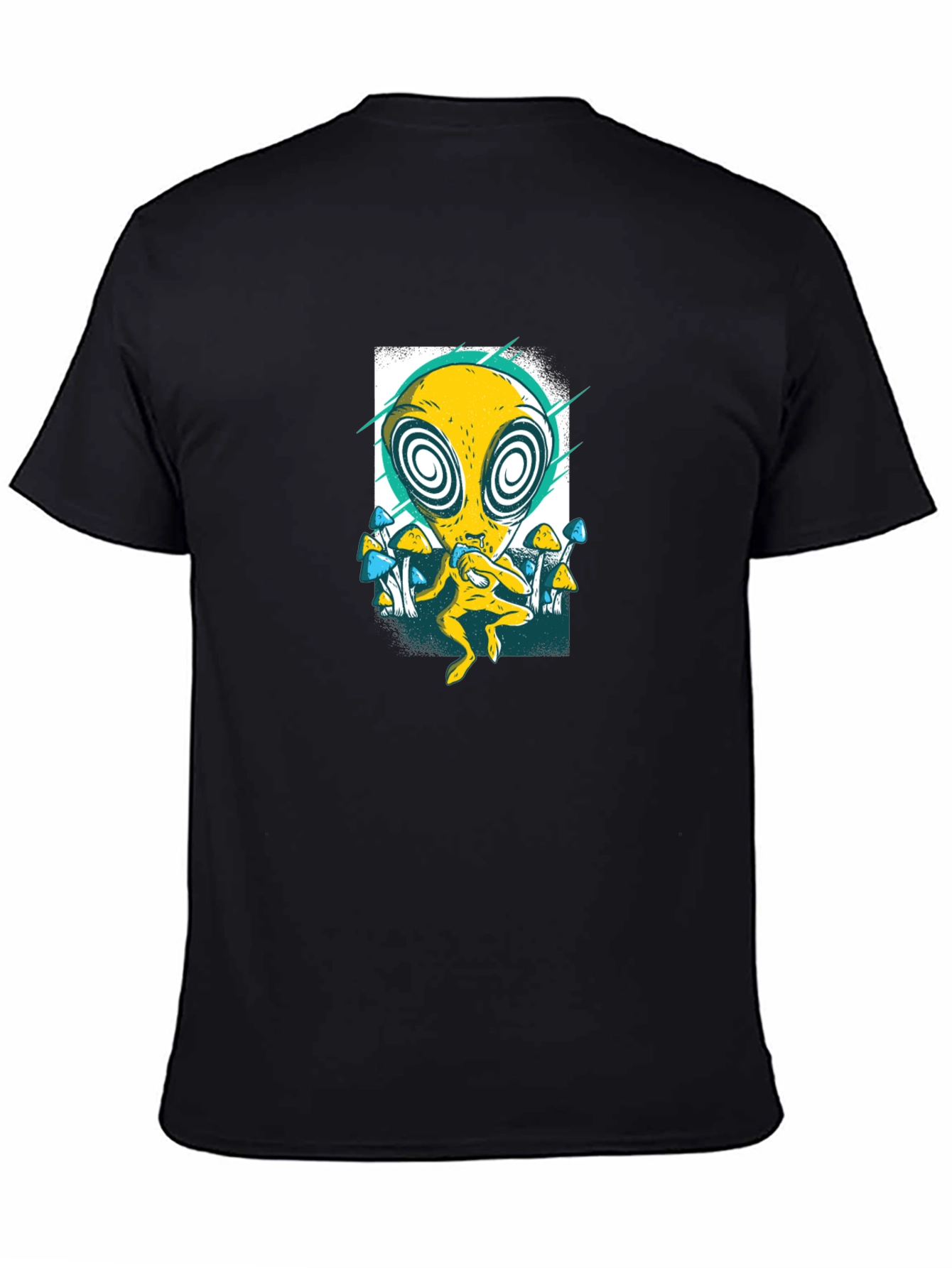 Psychedelic Alien Graphic Tee - Black